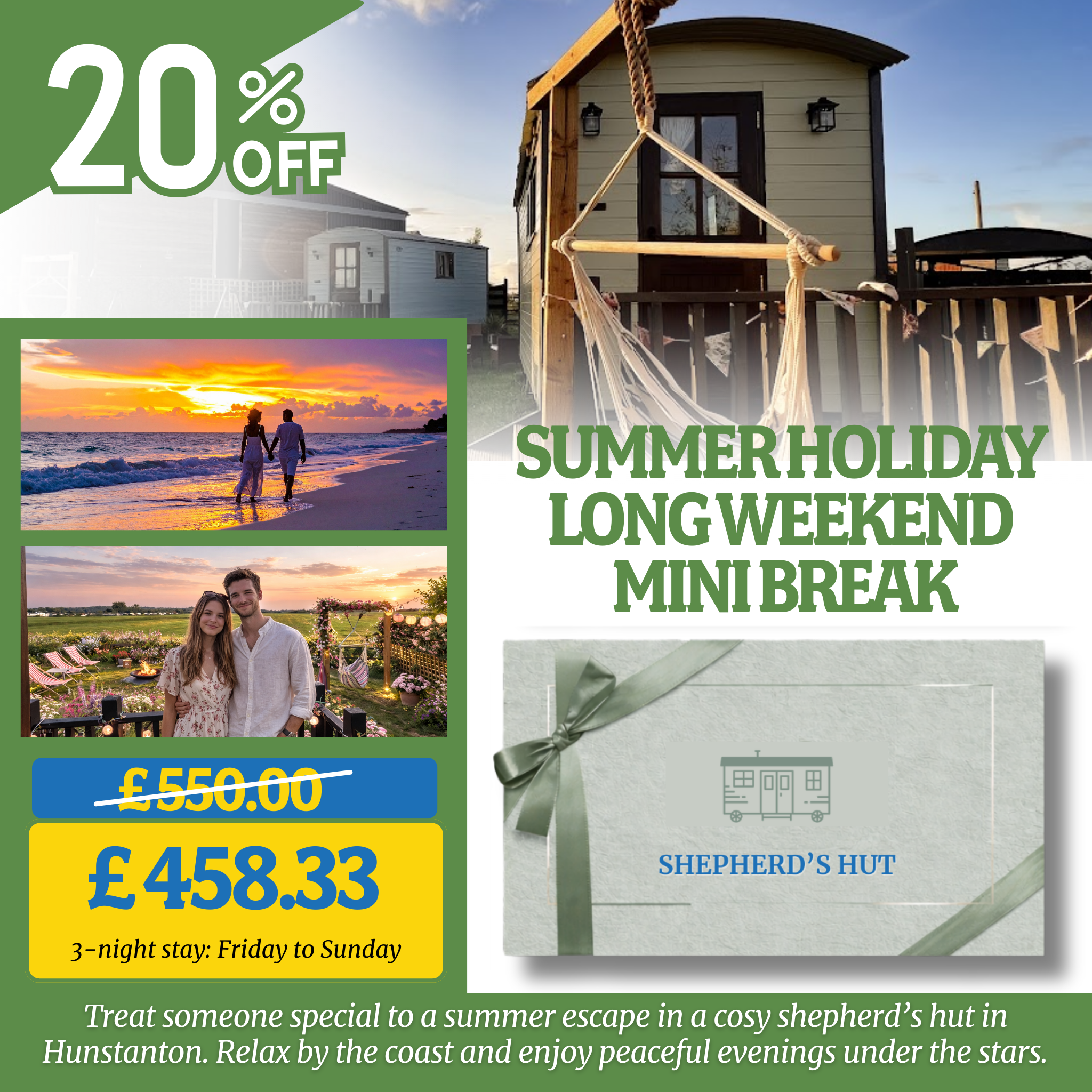 Hunstanton Shepherd's Hut Glamping Gift Voucher