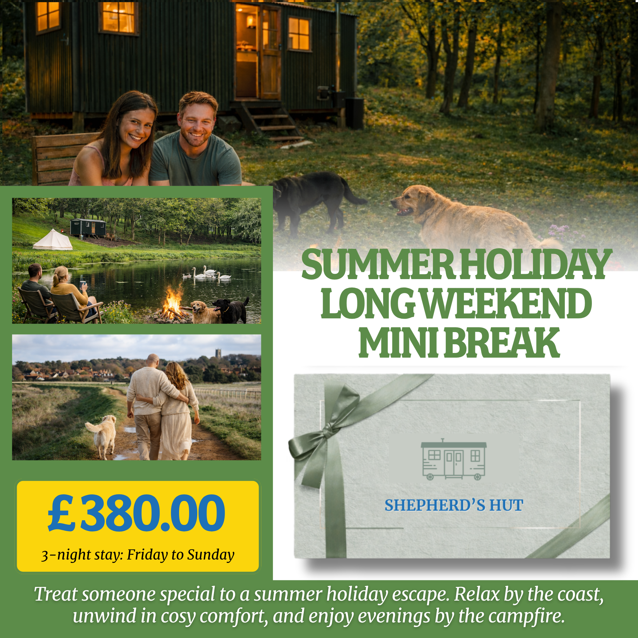 North Norfolk Shepherd's Hut Glamping Gift Voucher