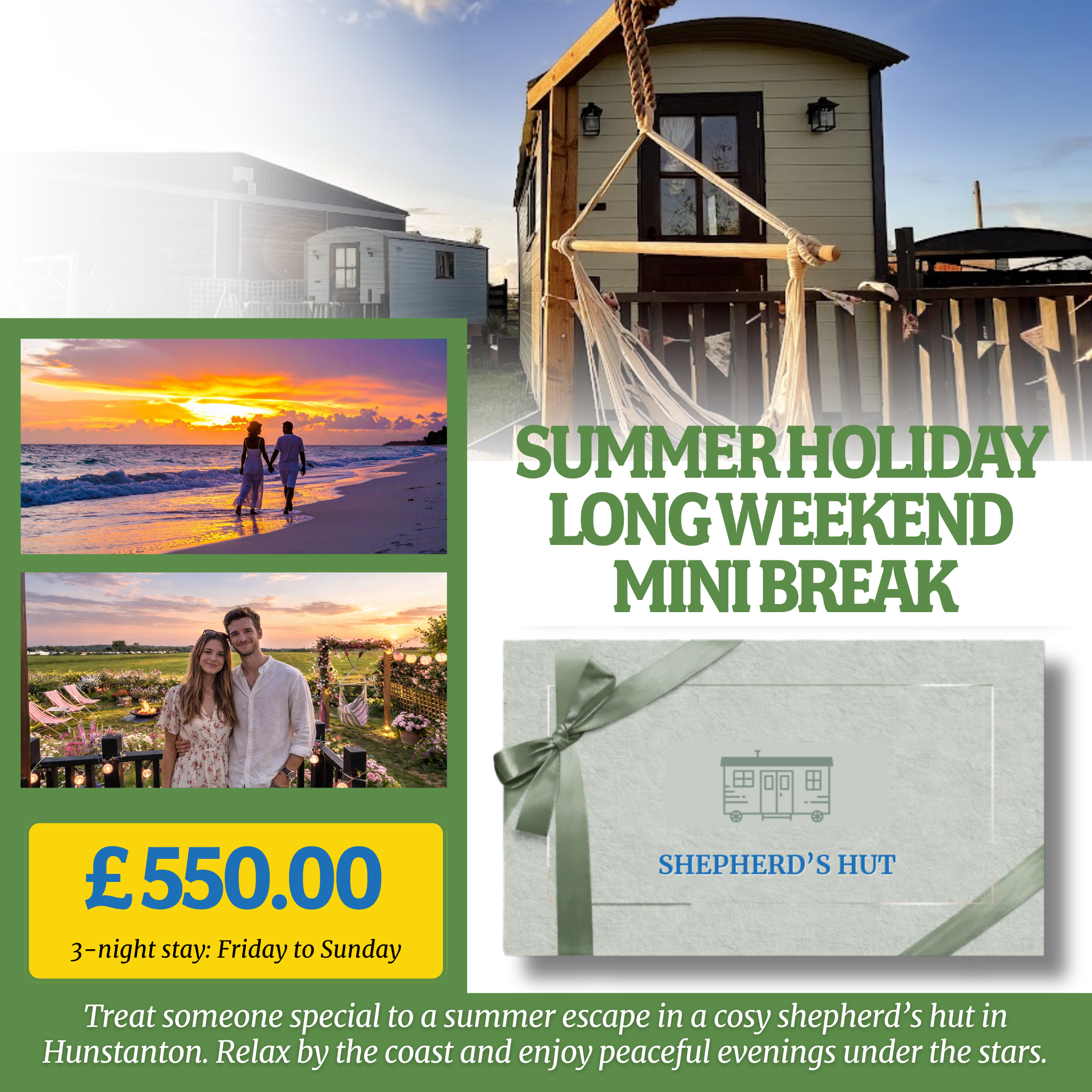 Hunstanton Shepherd's Hut Glamping Gift Voucher