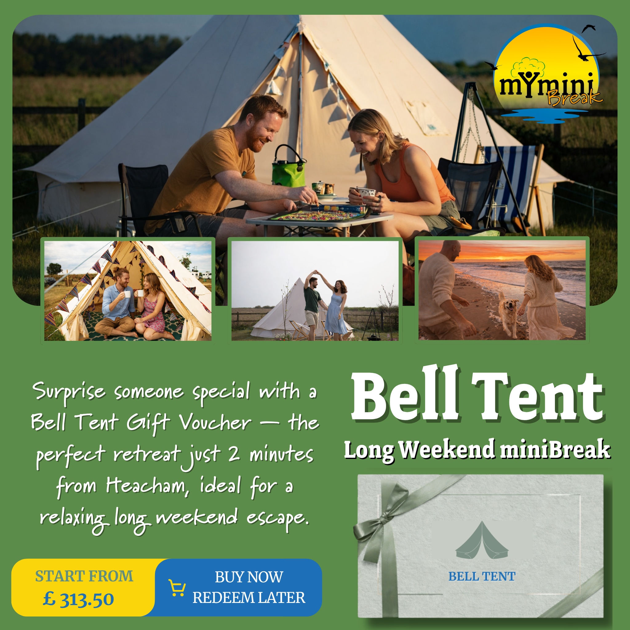 Norfolk Bell Tent Glamping Gift Voucher – Heacham
