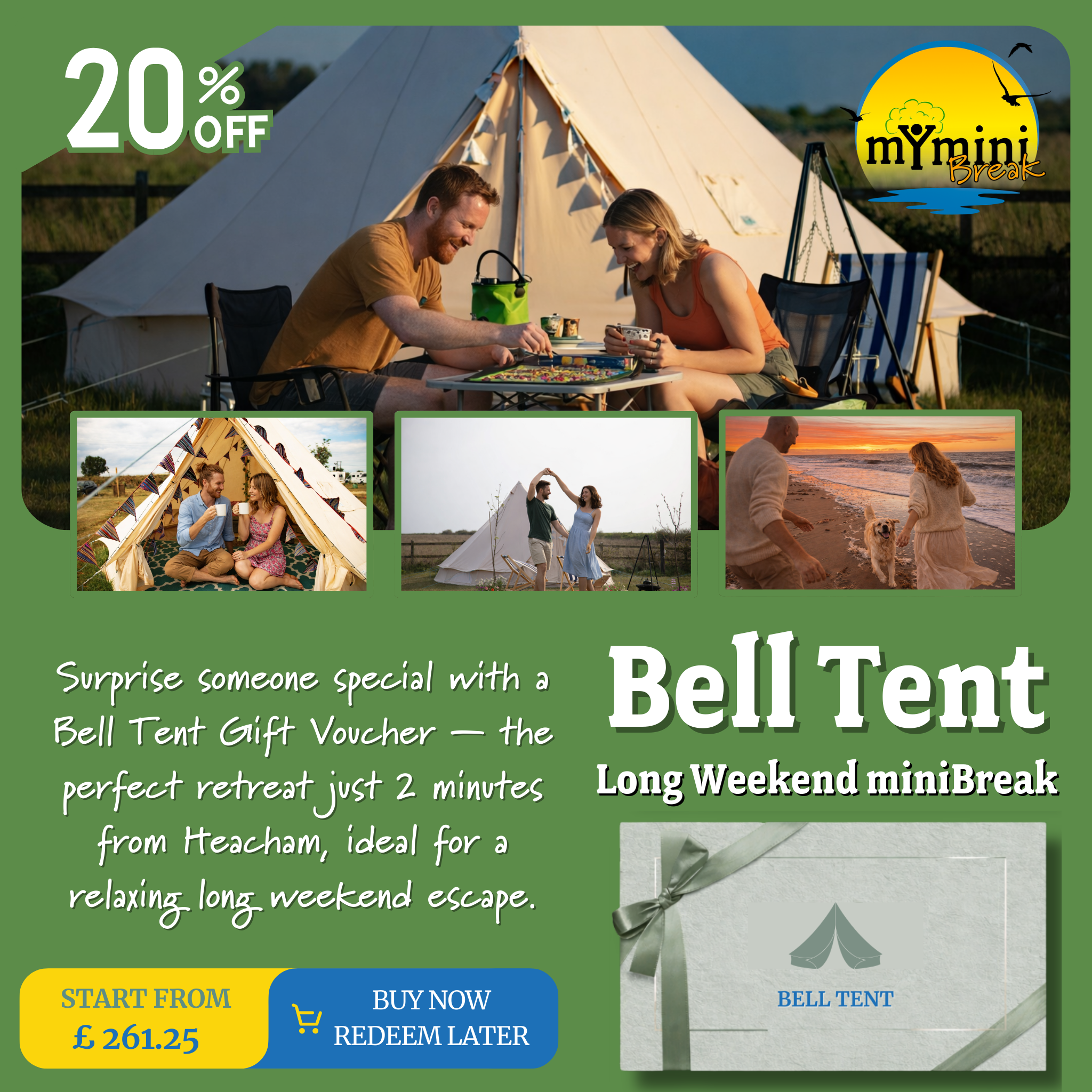Norfolk Bell Tent Glamping Gift Voucher – Heacham