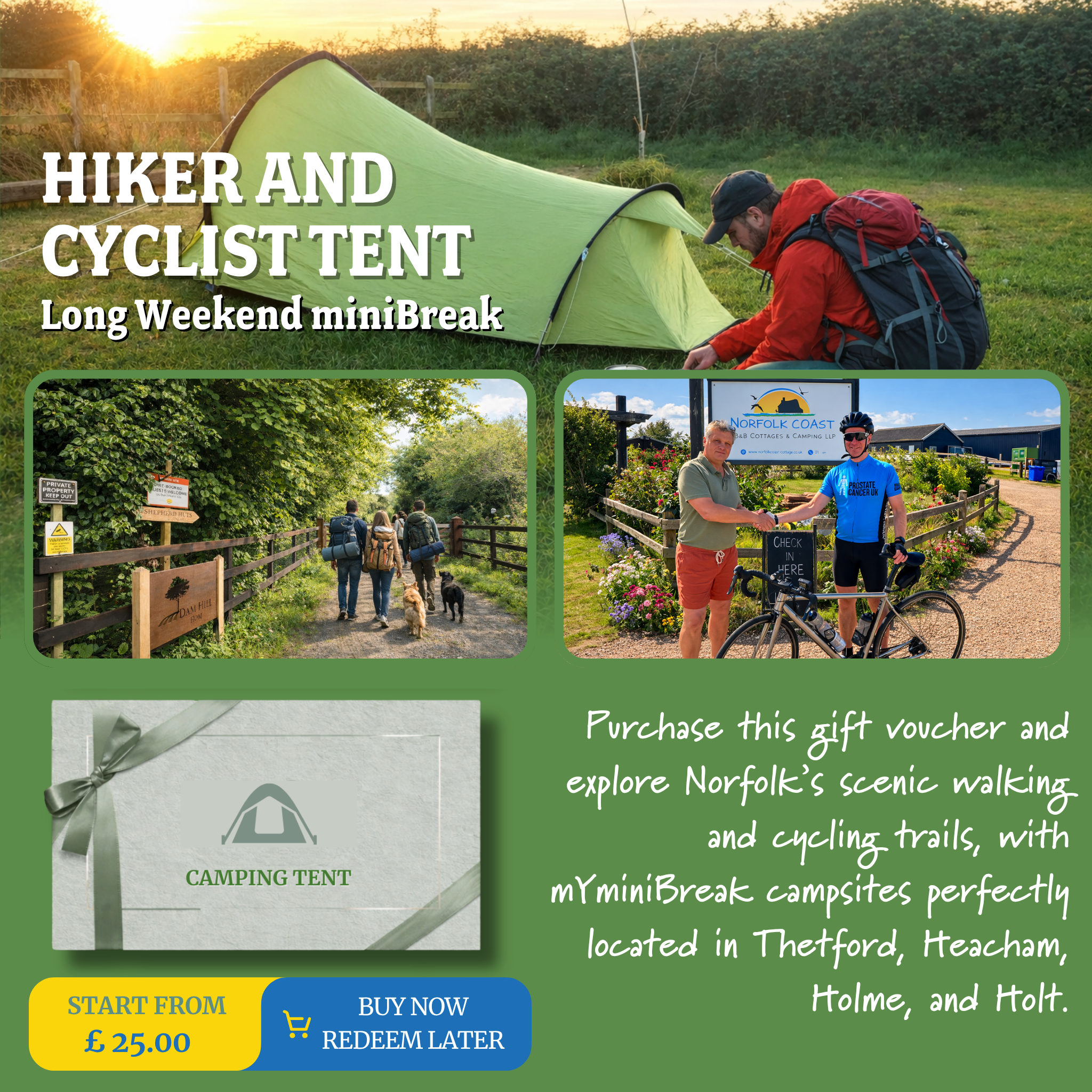 Norfolk Hiking & Cycling Camping Gift Voucher
