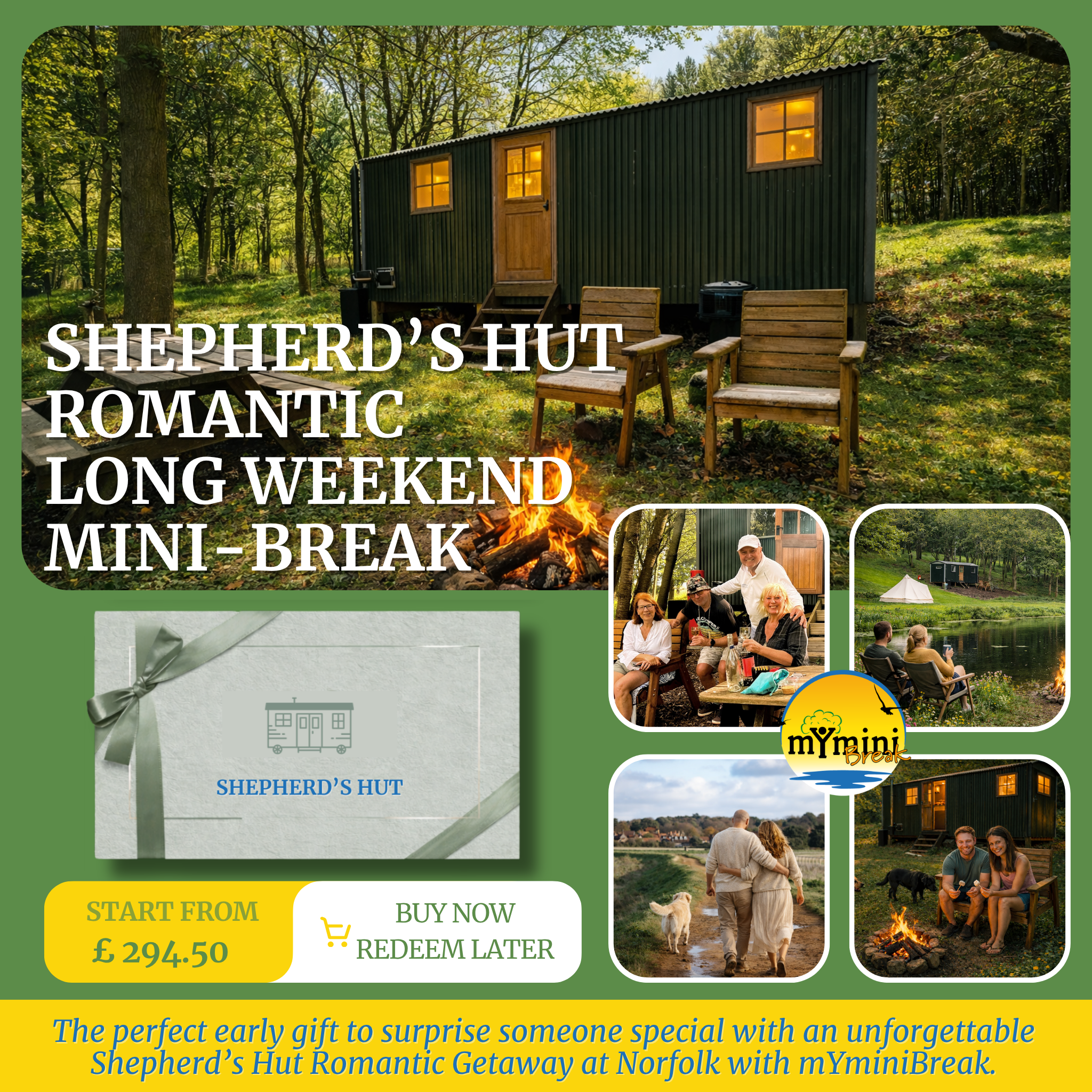 North Norfolk Shepherd's Hut Glamping Gift Voucher