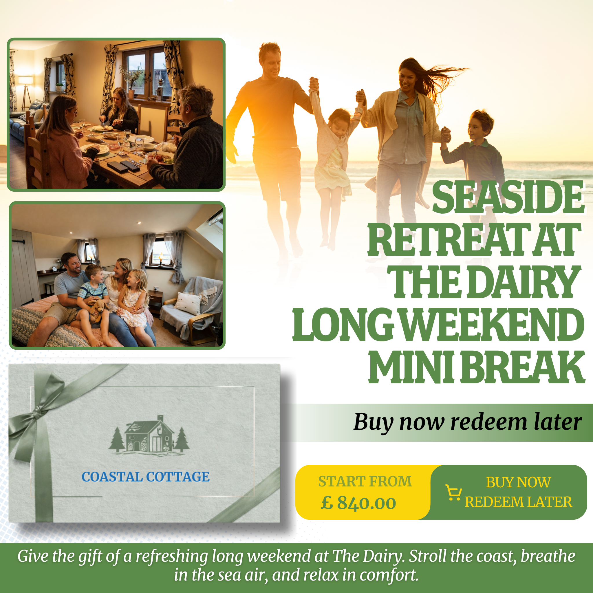 The Dairy Cottage Gift Voucher – Family Holiday Norfolk