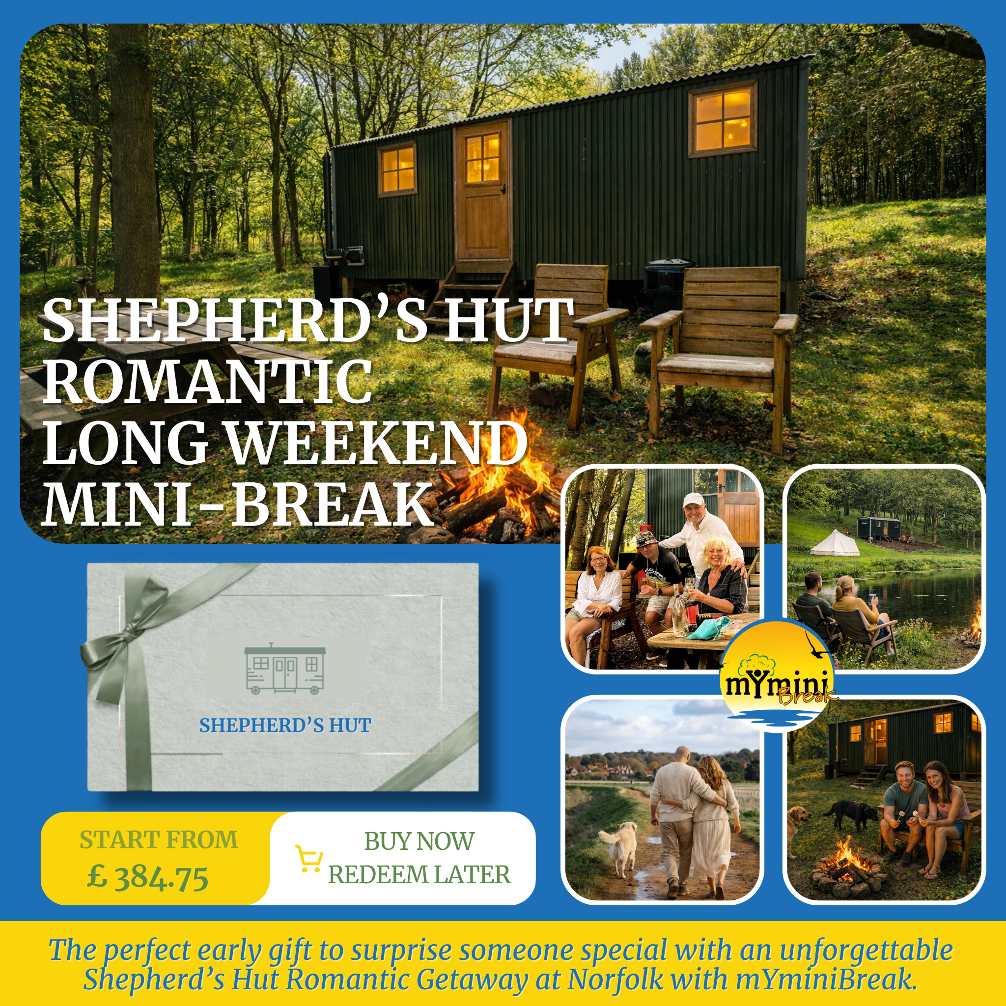 North Norfolk Shepherd's Hut Glamping Gift Voucher