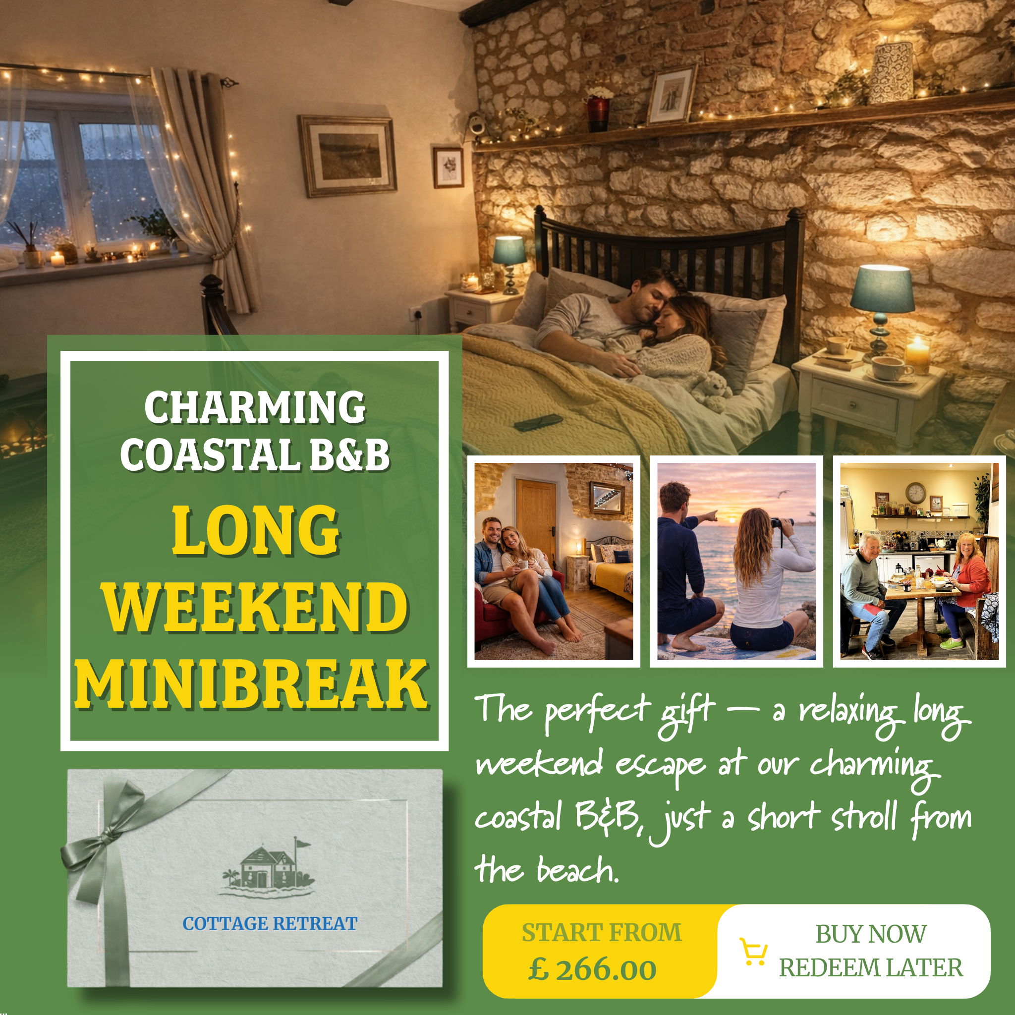 Norfolk B&B Gift Voucher – Romantic Coastal Escape