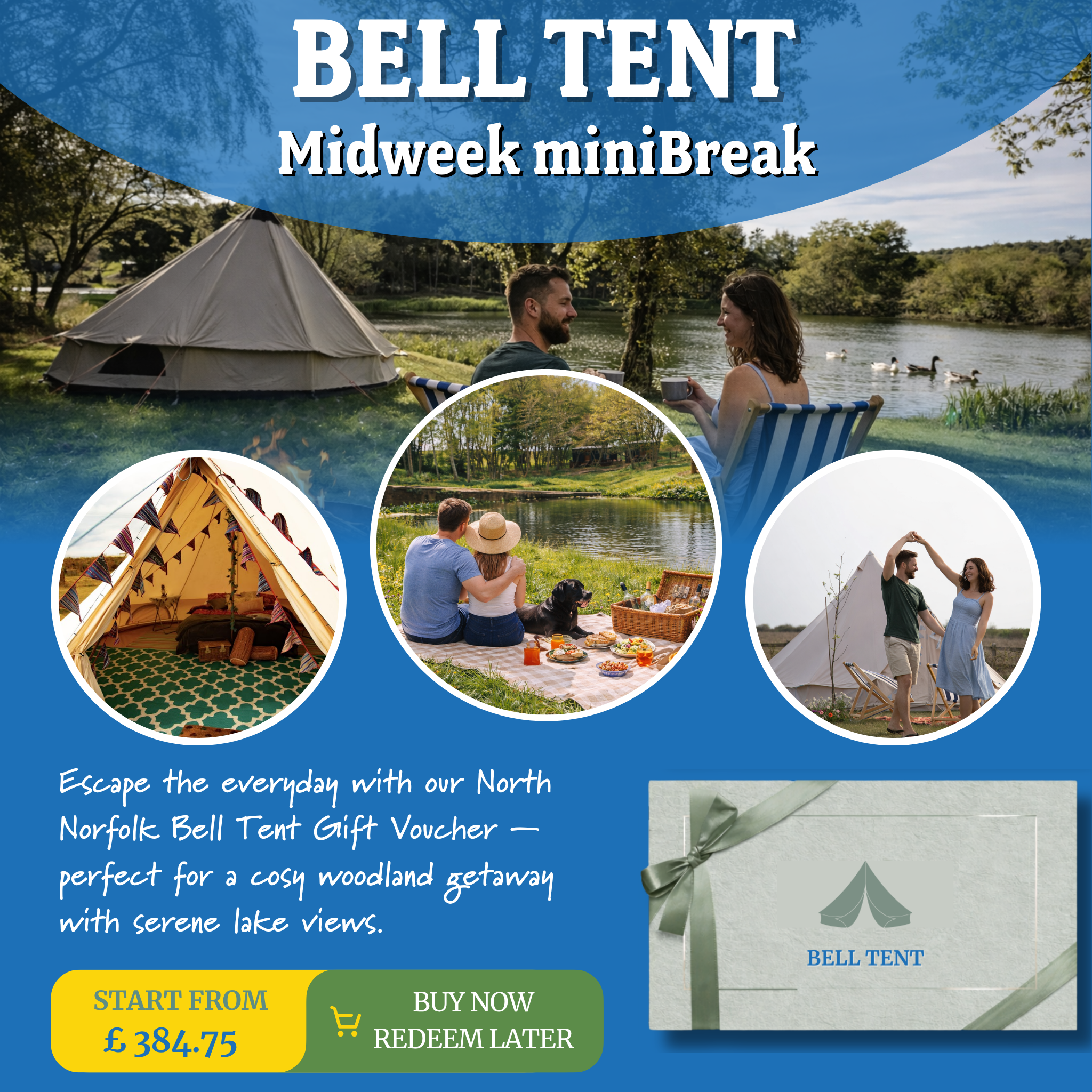 Lakeside & Woodland Glamping in North Norfolk – Gift Voucher