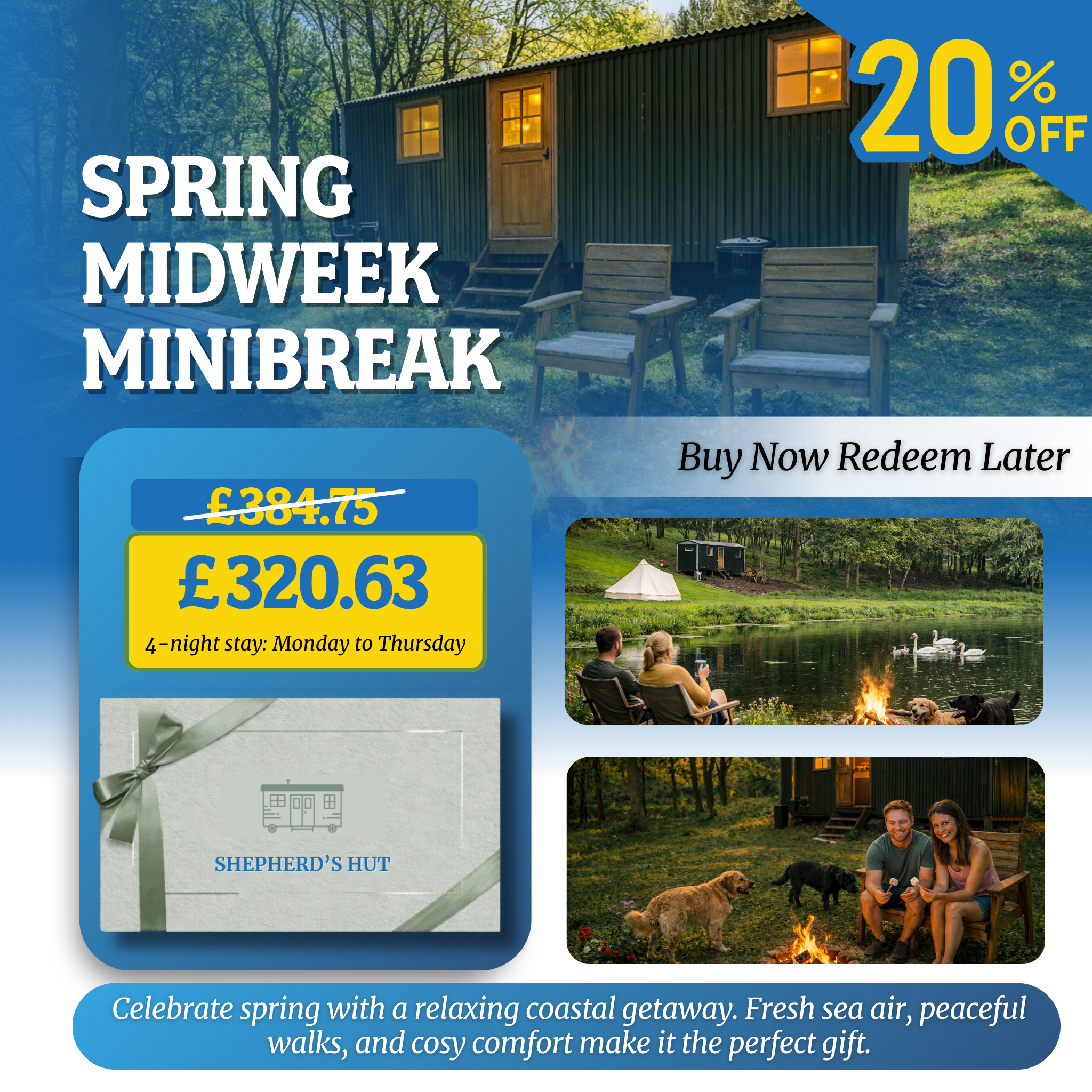 North Norfolk Shepherd's Hut Glamping Gift Voucher