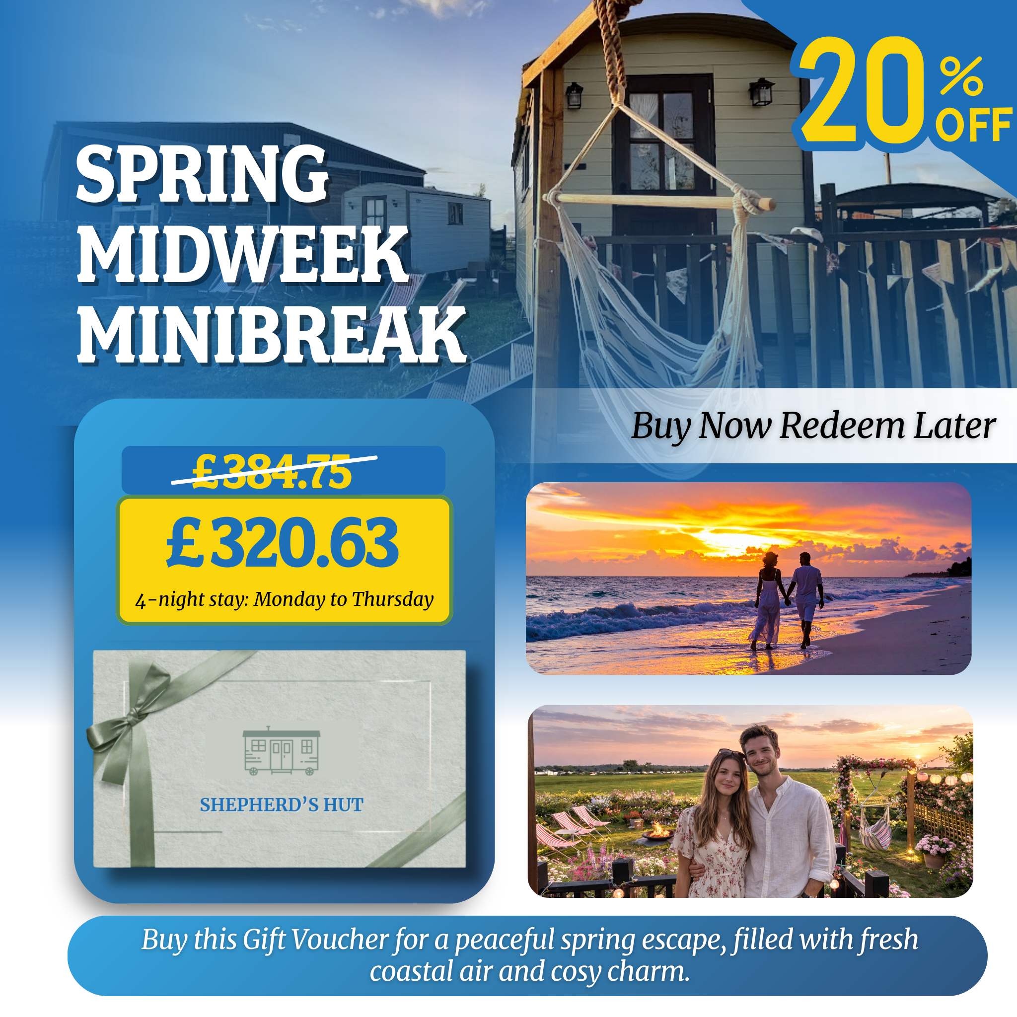 Hunstanton Shepherd's Hut Glamping Gift Voucher