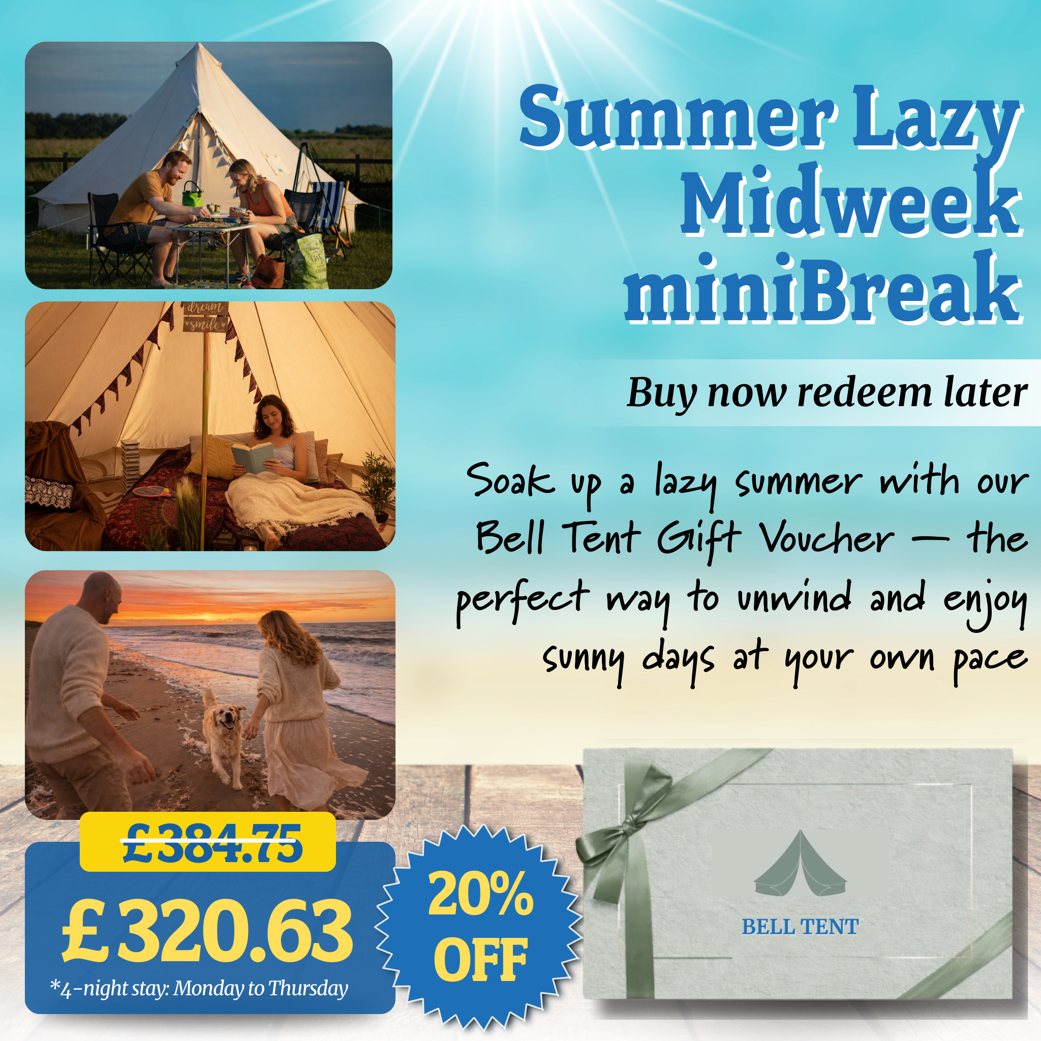 Norfolk Bell Tent Glamping Gift Voucher – Heacham