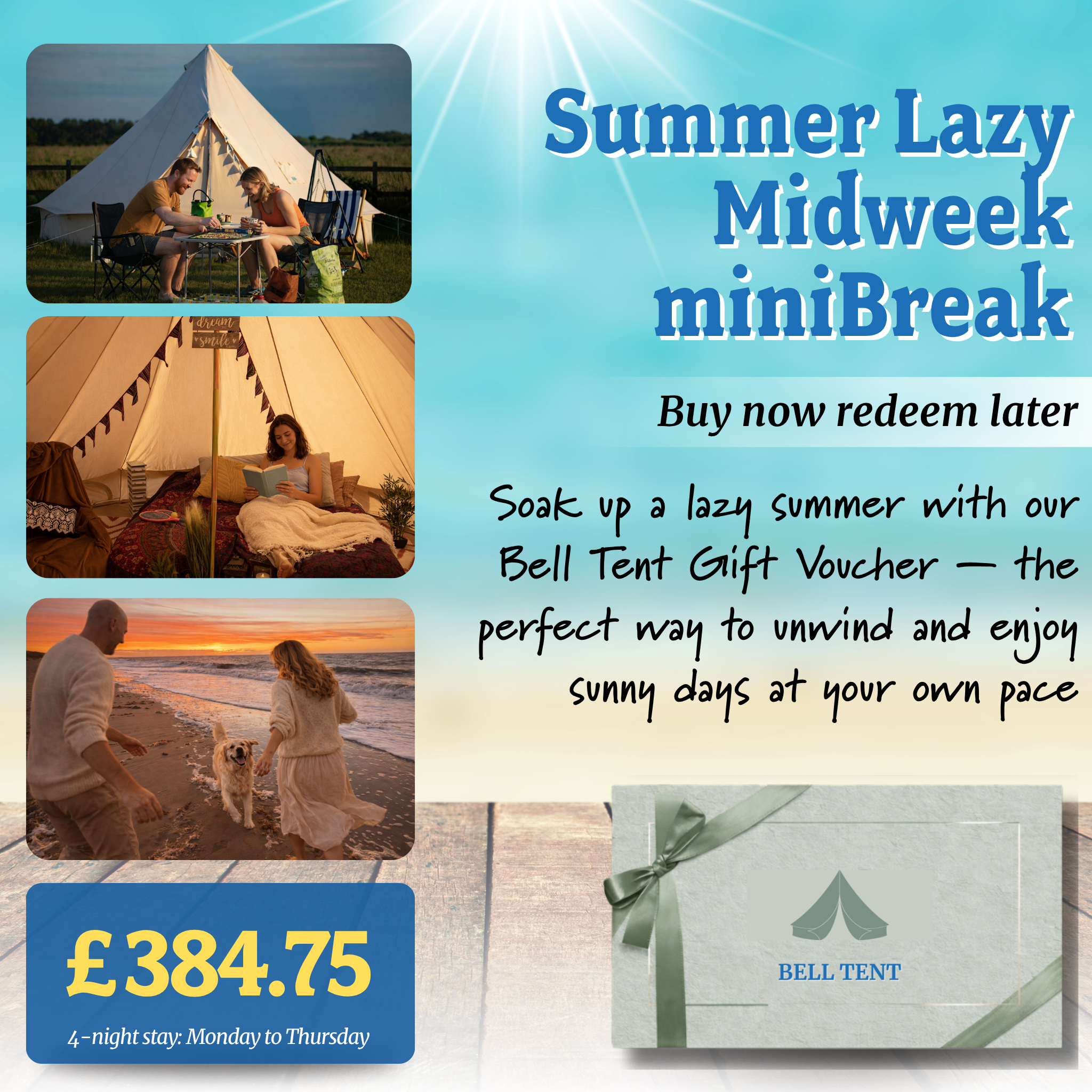 Norfolk Bell Tent Glamping Gift Voucher – Heacham