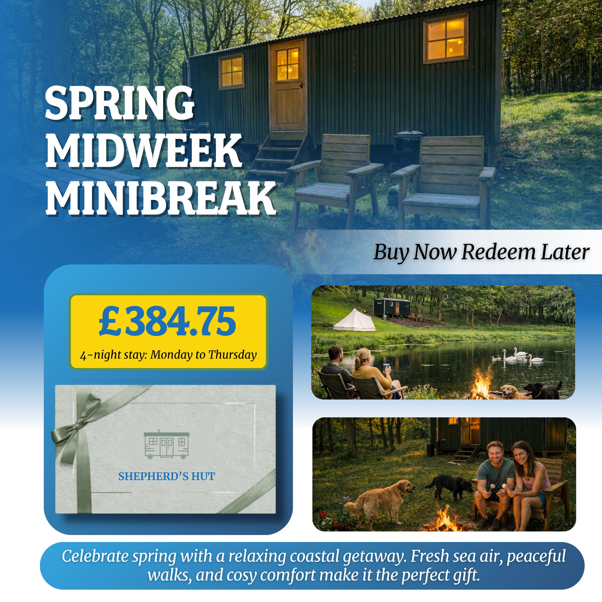 North Norfolk Shepherd's Hut Glamping Gift Voucher