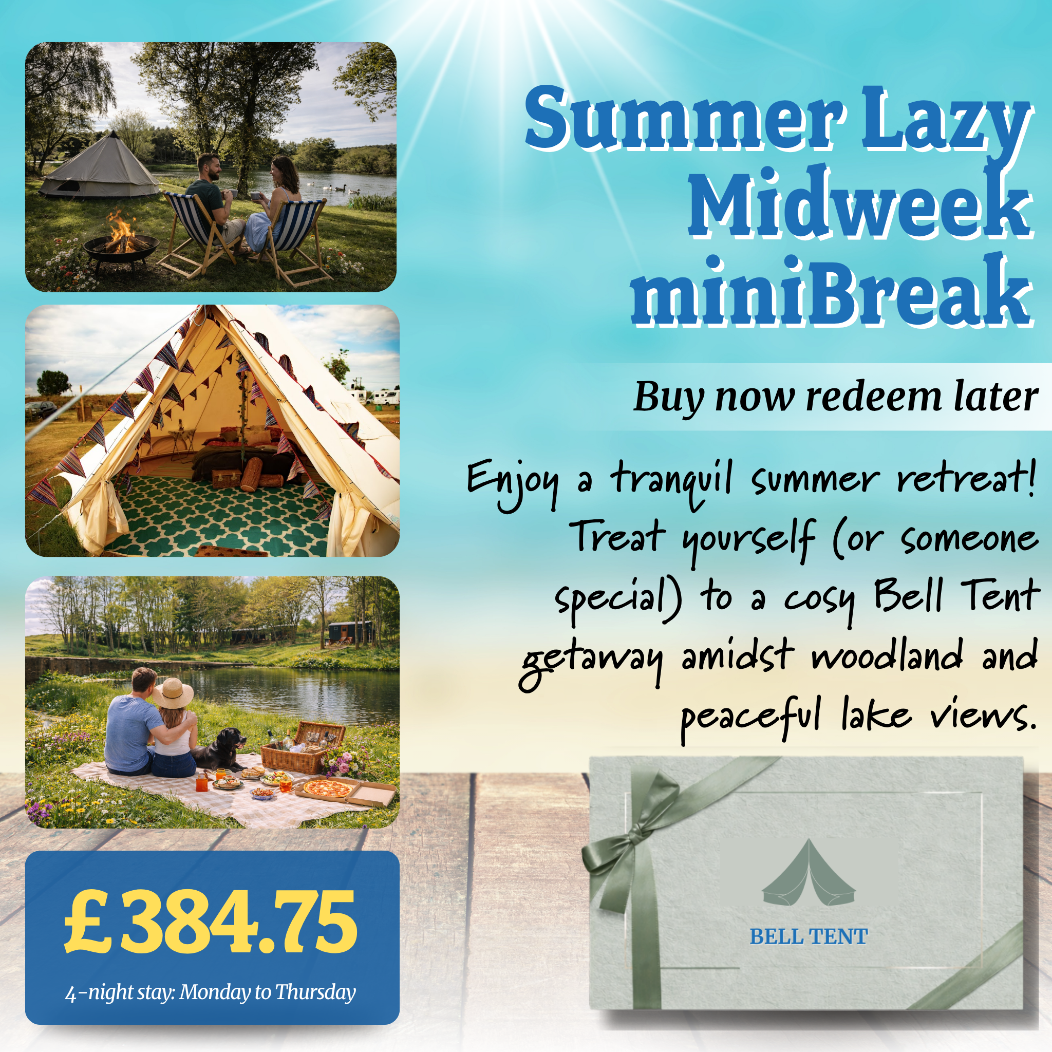 Lakeside & Woodland Glamping in North Norfolk – Gift Voucher