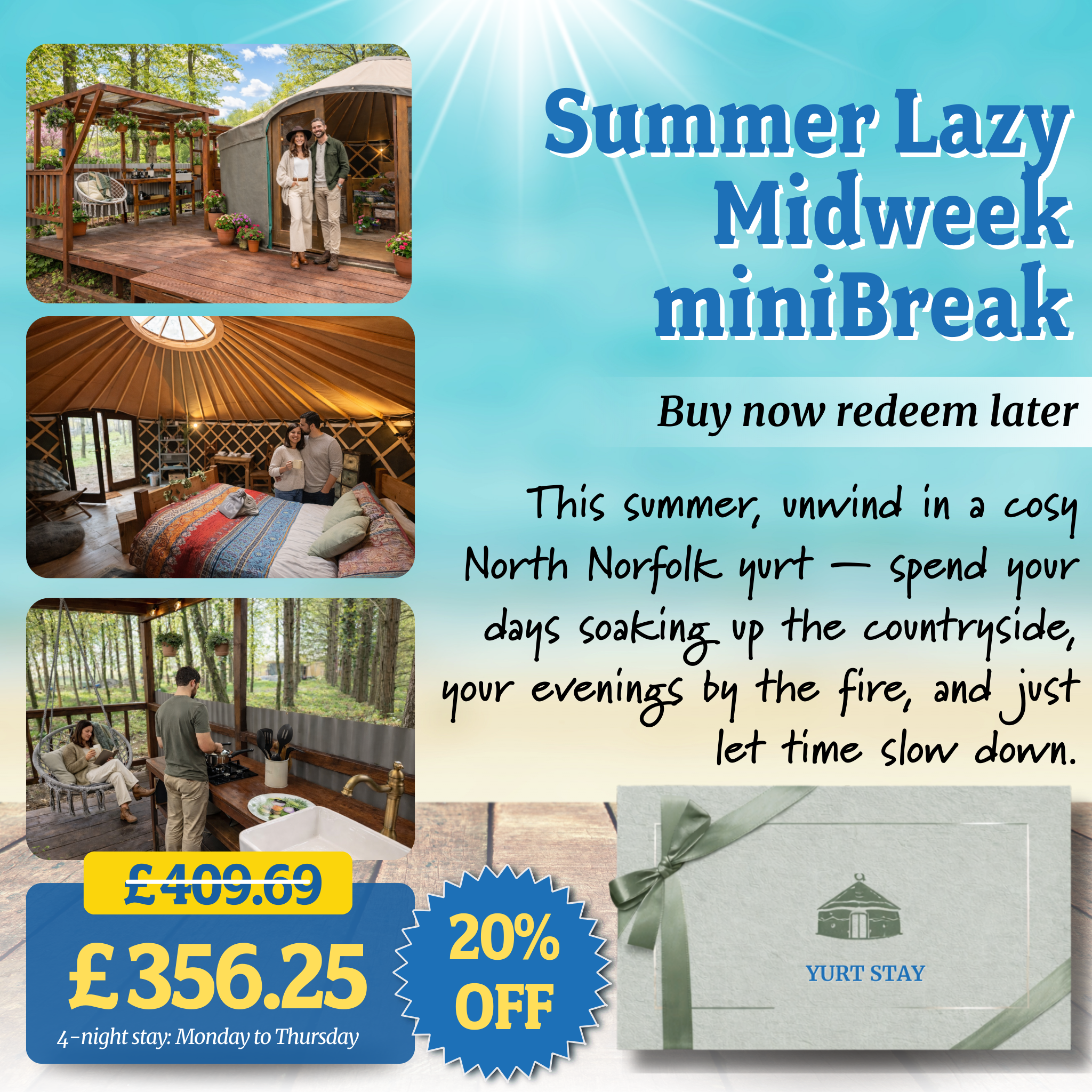 Norfolk Yurt Glamping Gift Voucher – Holt, North Norfolk