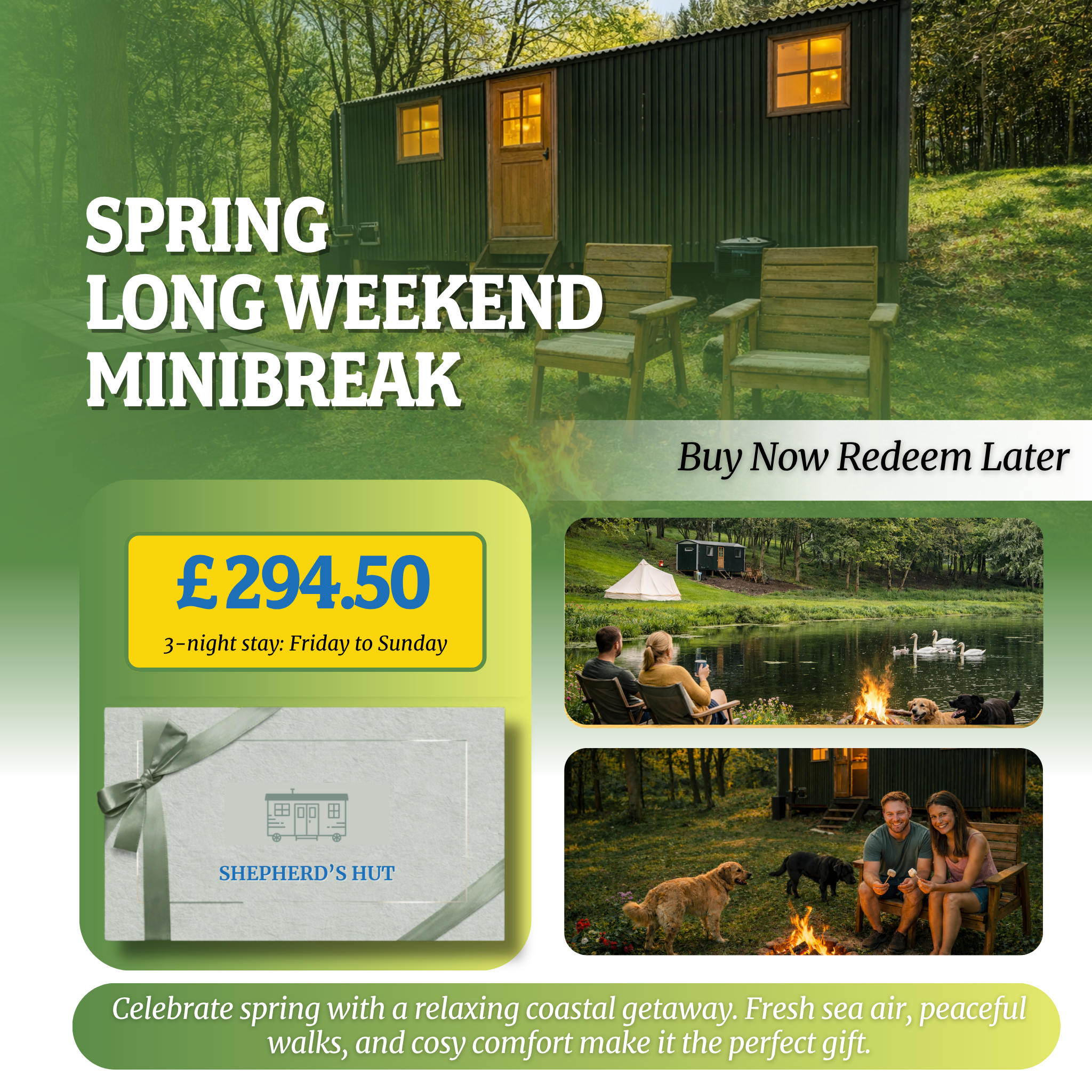 North Norfolk Shepherd's Hut Glamping Gift Voucher