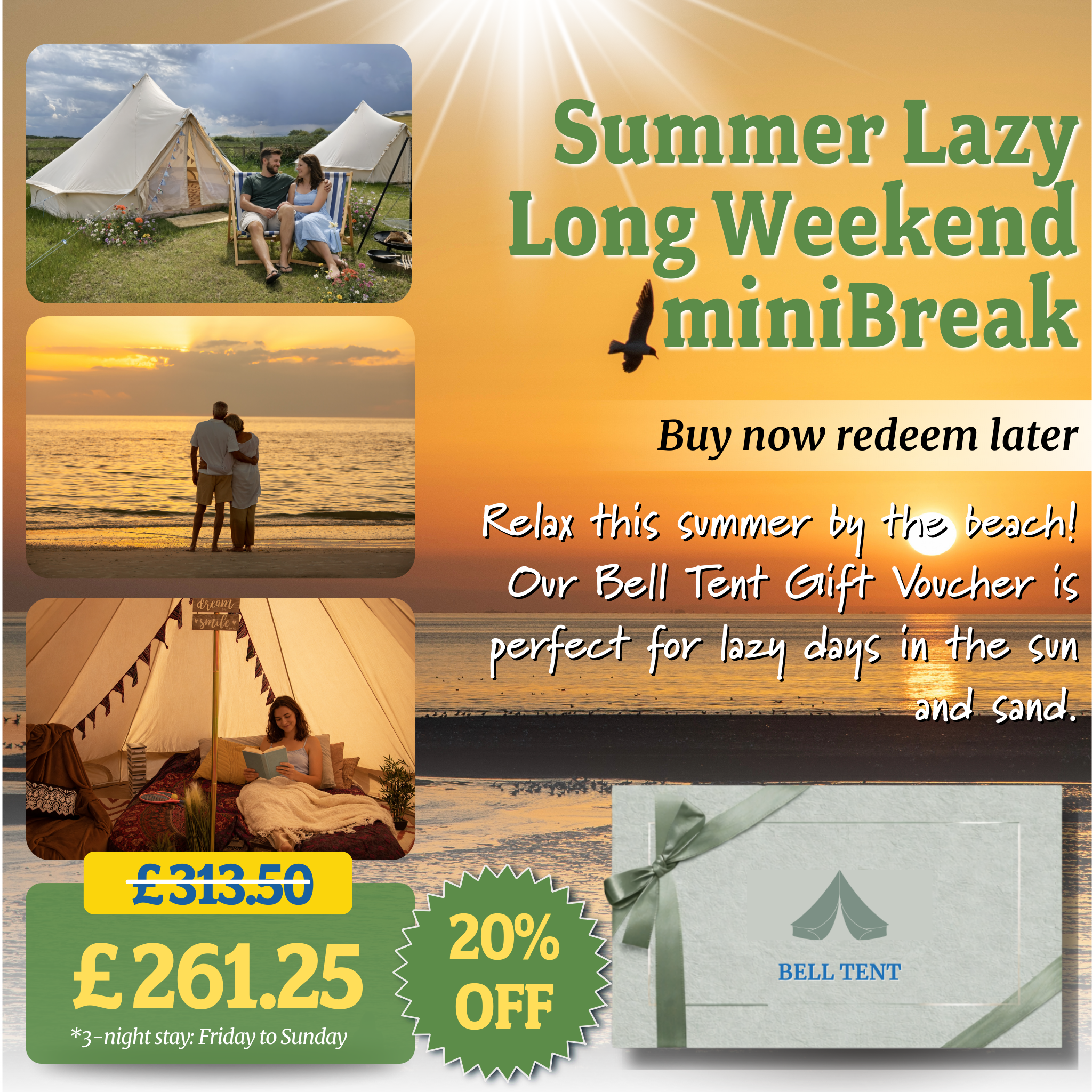 Hunstanton Bell Tent Glamping Gift Voucher