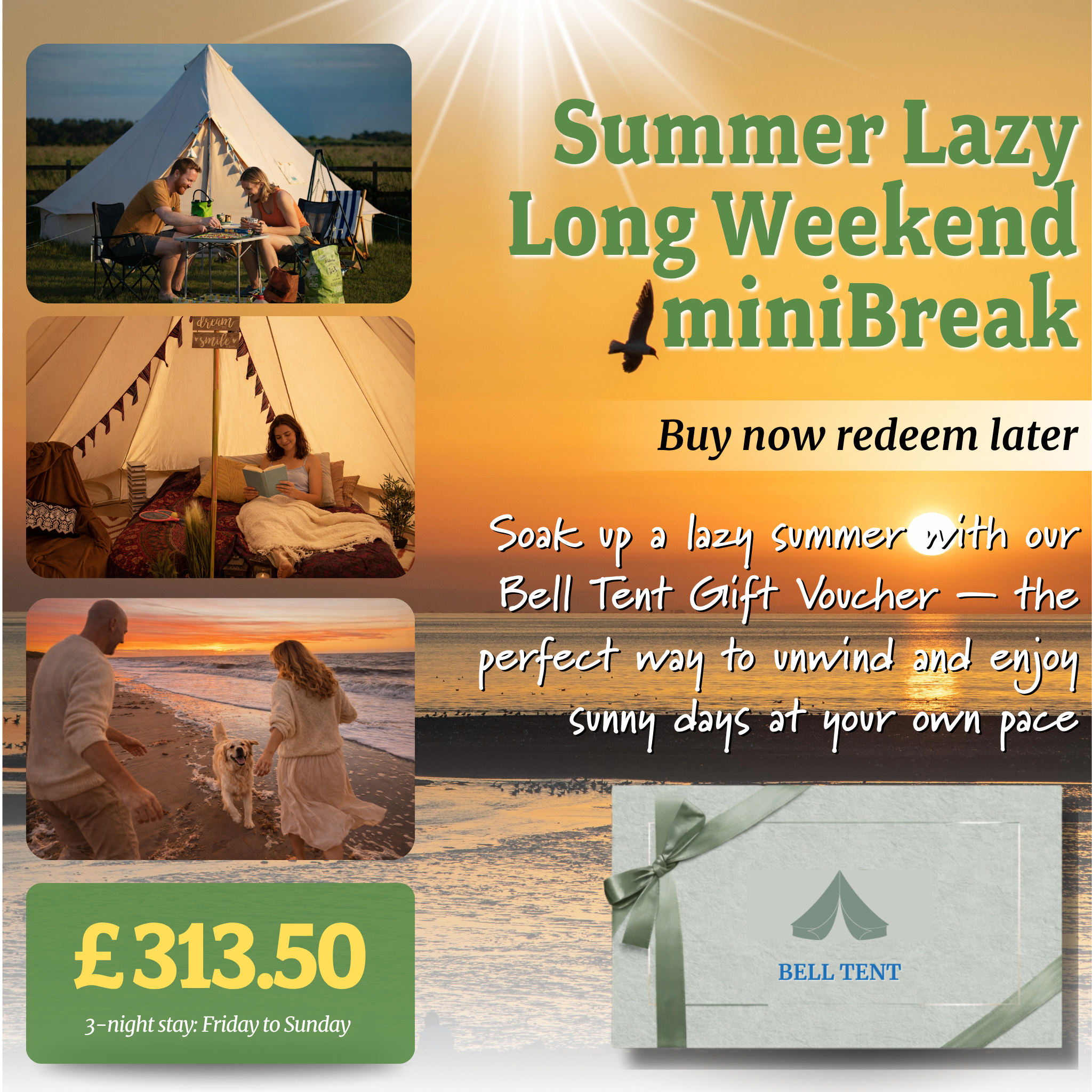 Norfolk Bell Tent Glamping Gift Voucher – Heacham