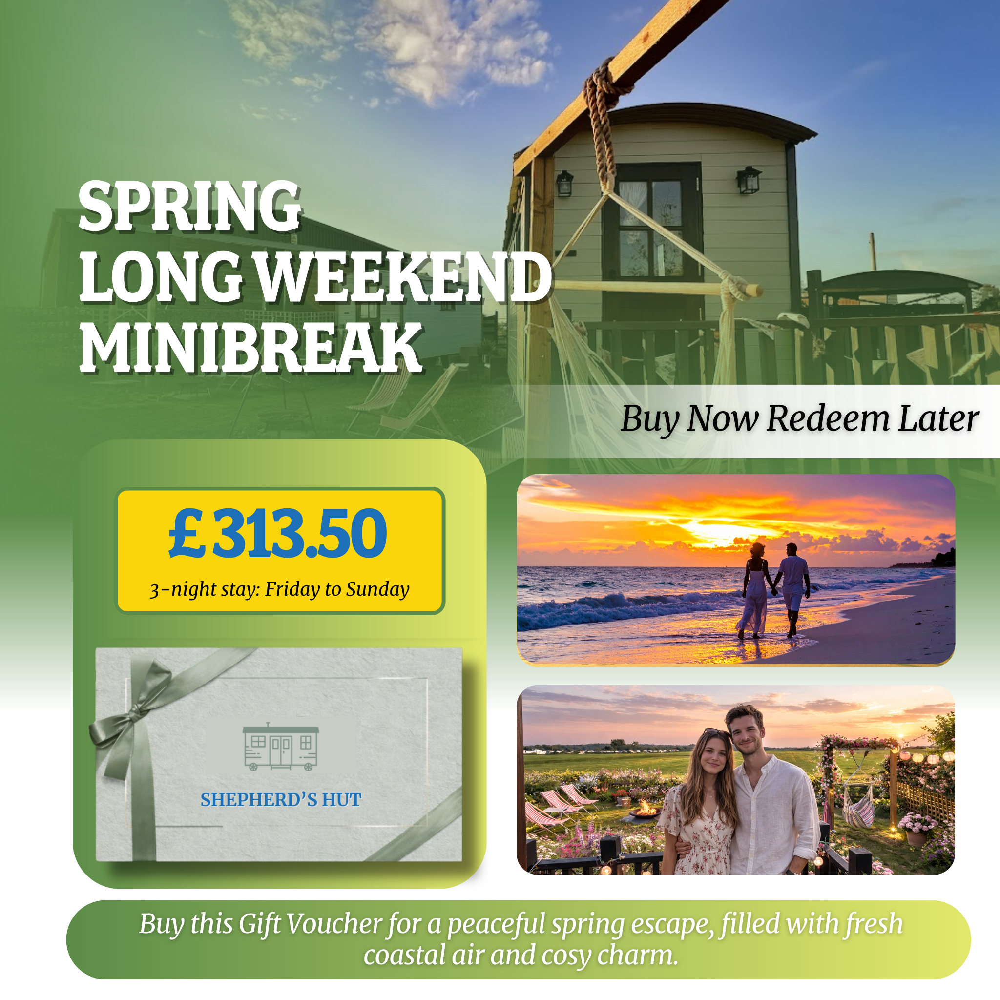 Hunstanton Shepherd's Hut Glamping Gift Voucher