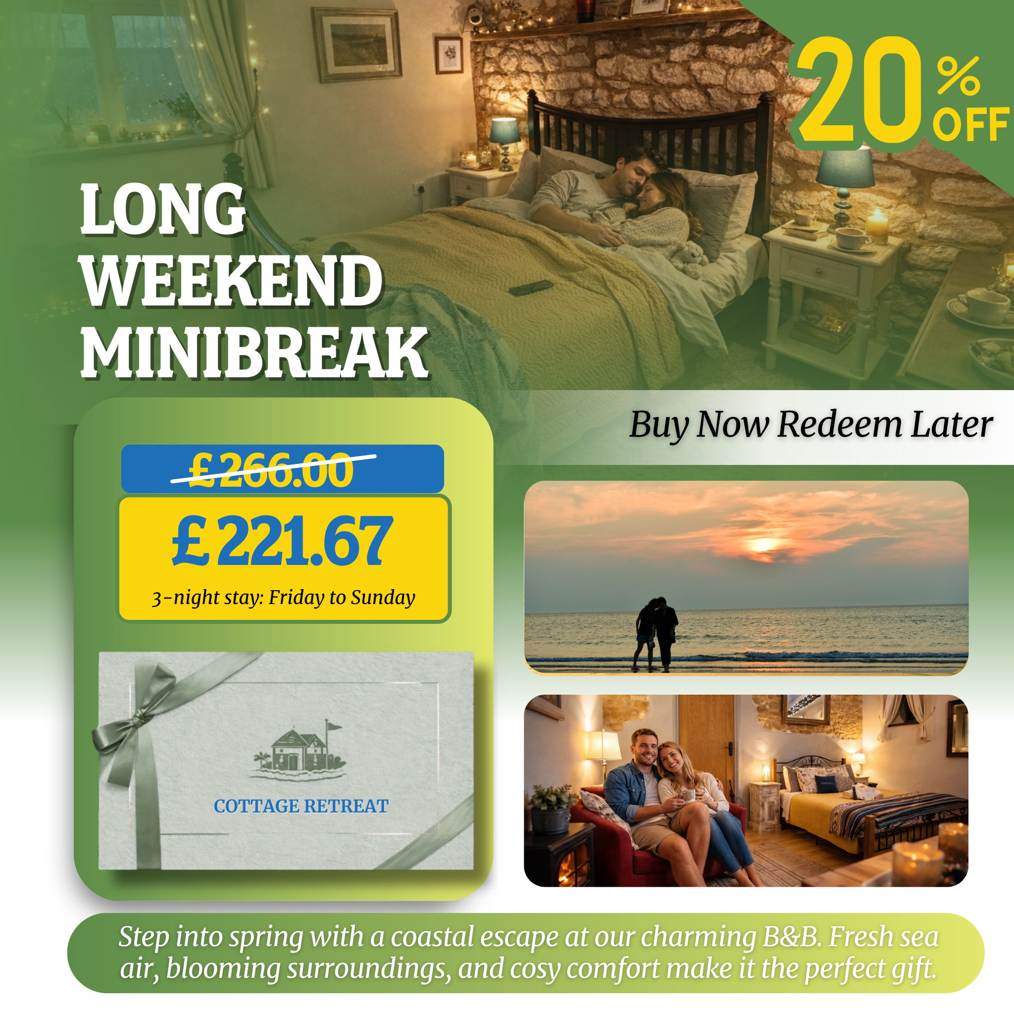 Norfolk B&B Gift Voucher – Romantic Coastal Escape