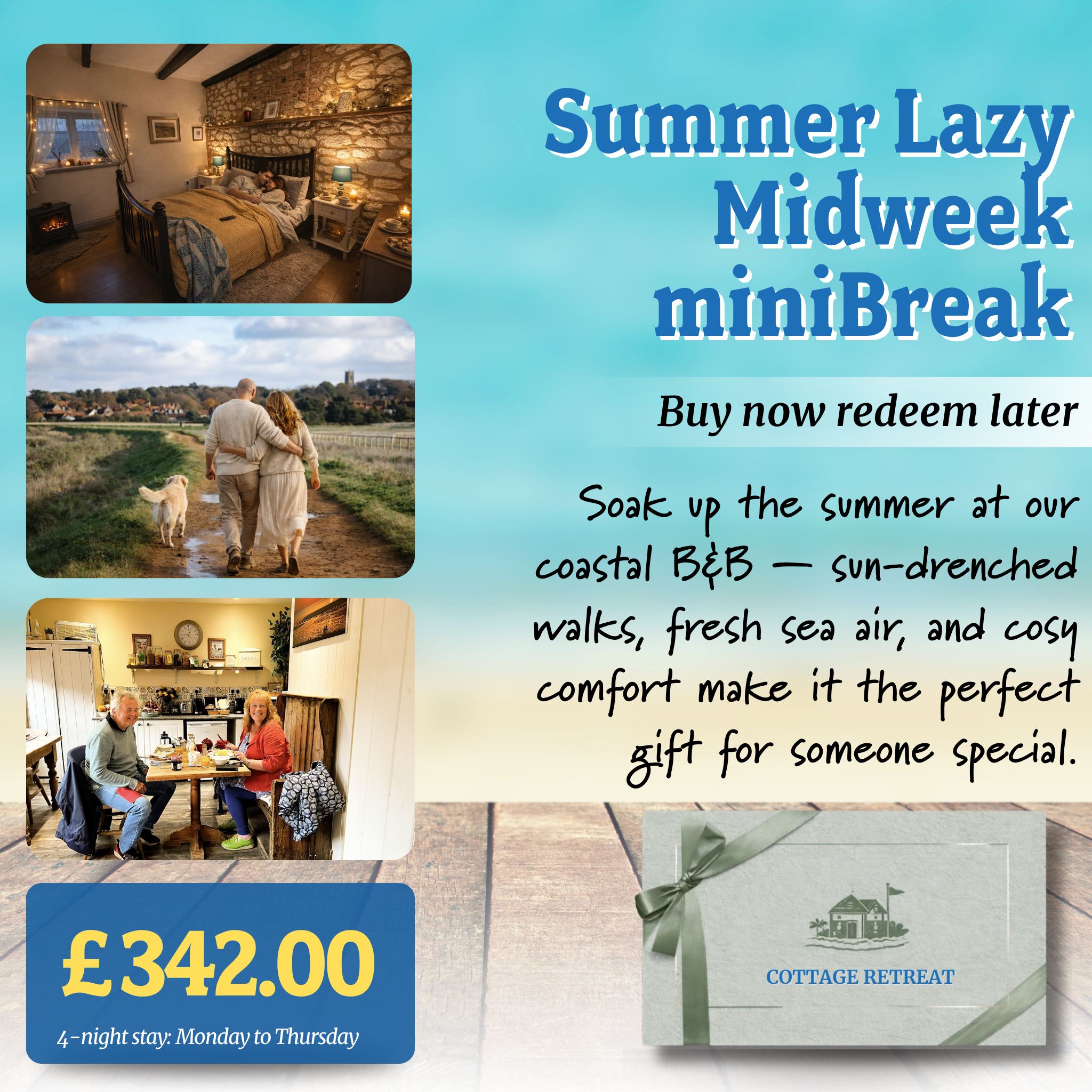 Norfolk B&B Gift Voucher – Romantic Coastal Escape