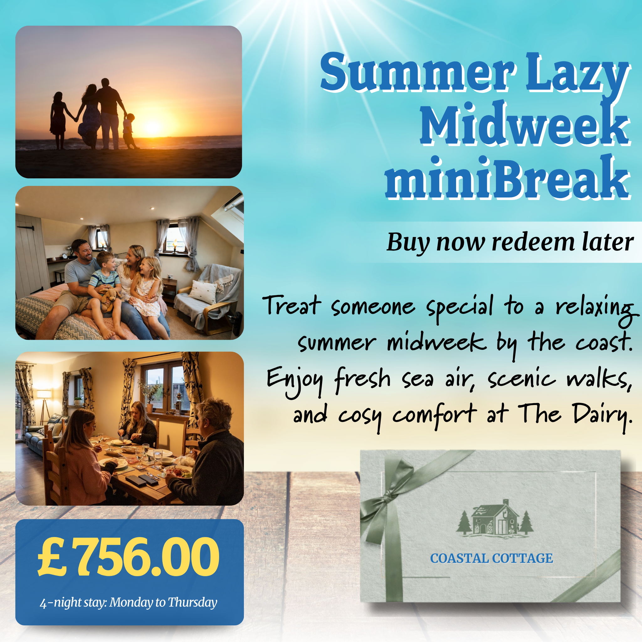 The Dairy Cottage Gift Voucher – Family Holiday Norfolk