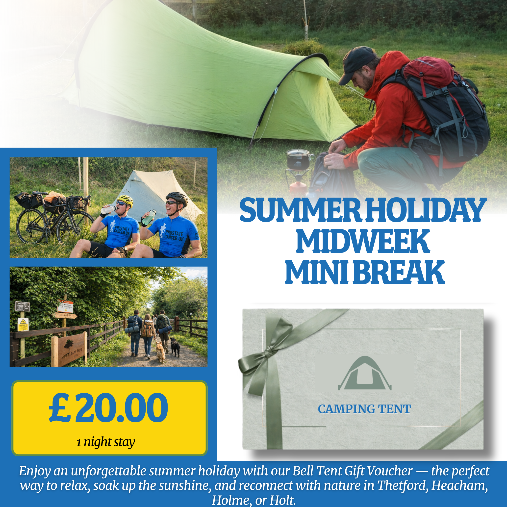 Norfolk Hiking & Cycling Camping Gift Voucher