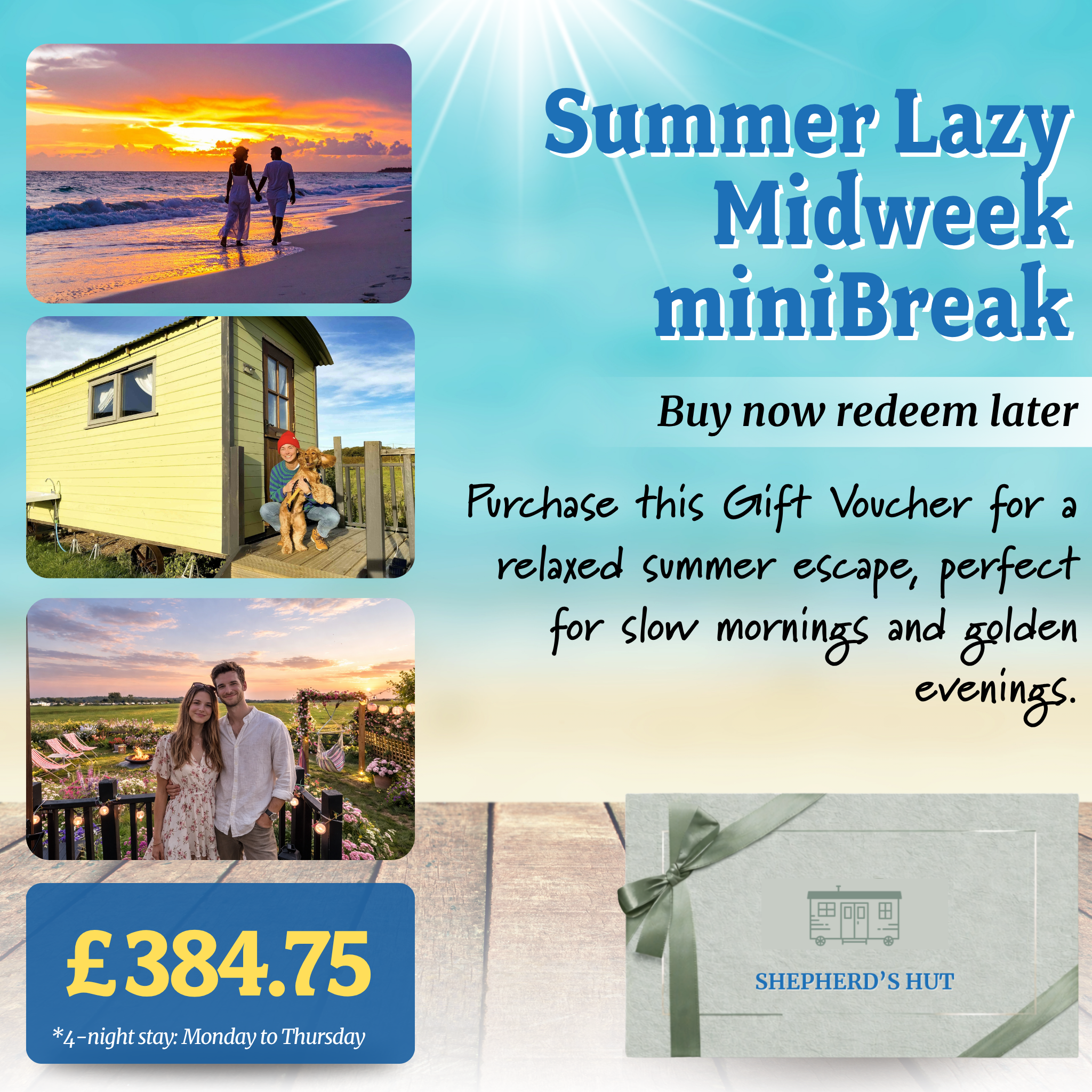 Hunstanton Shepherd's Hut Glamping Gift Voucher