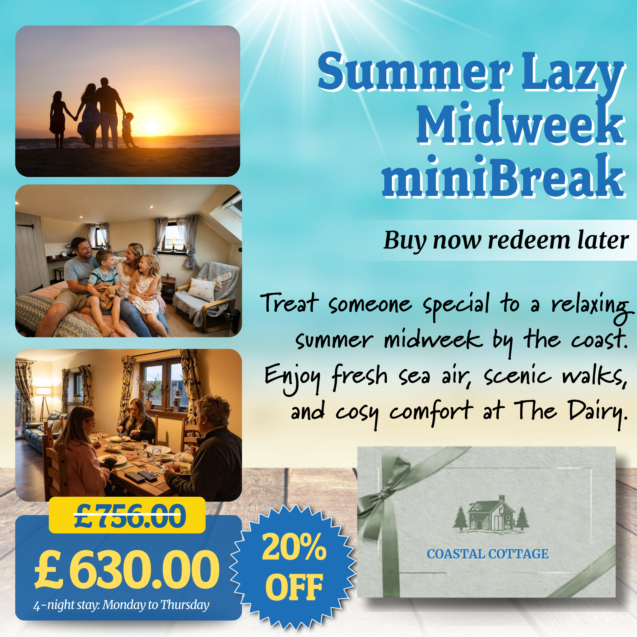 The Dairy Cottage Gift Voucher – Family Holiday Norfolk