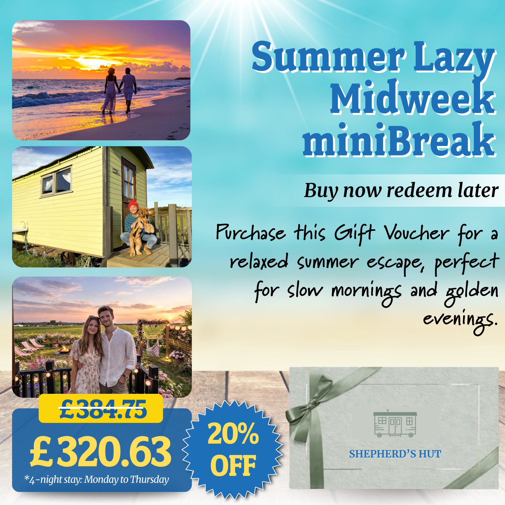 Hunstanton Shepherd's Hut Glamping Gift Voucher