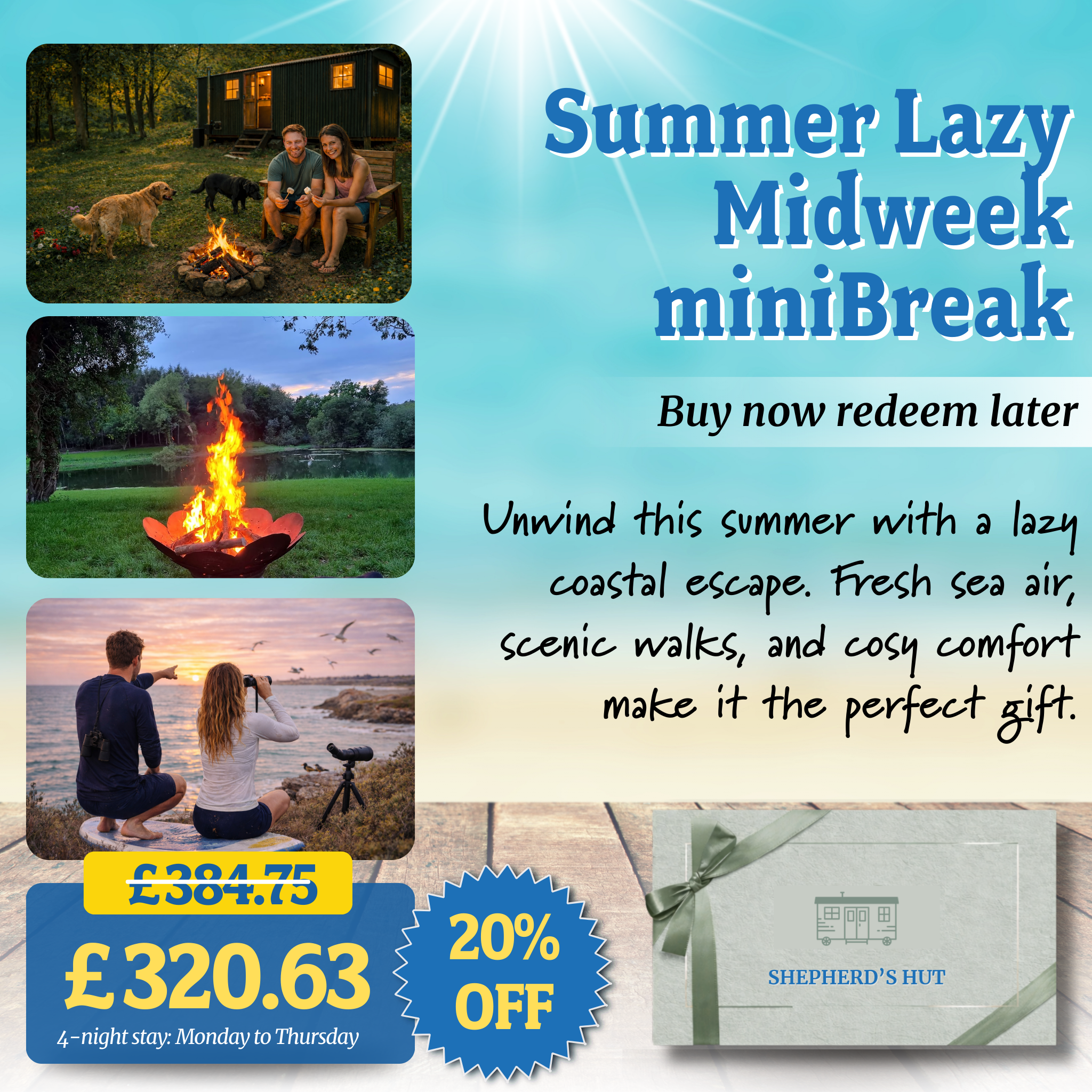 North Norfolk Shepherd's Hut Glamping Gift Voucher
