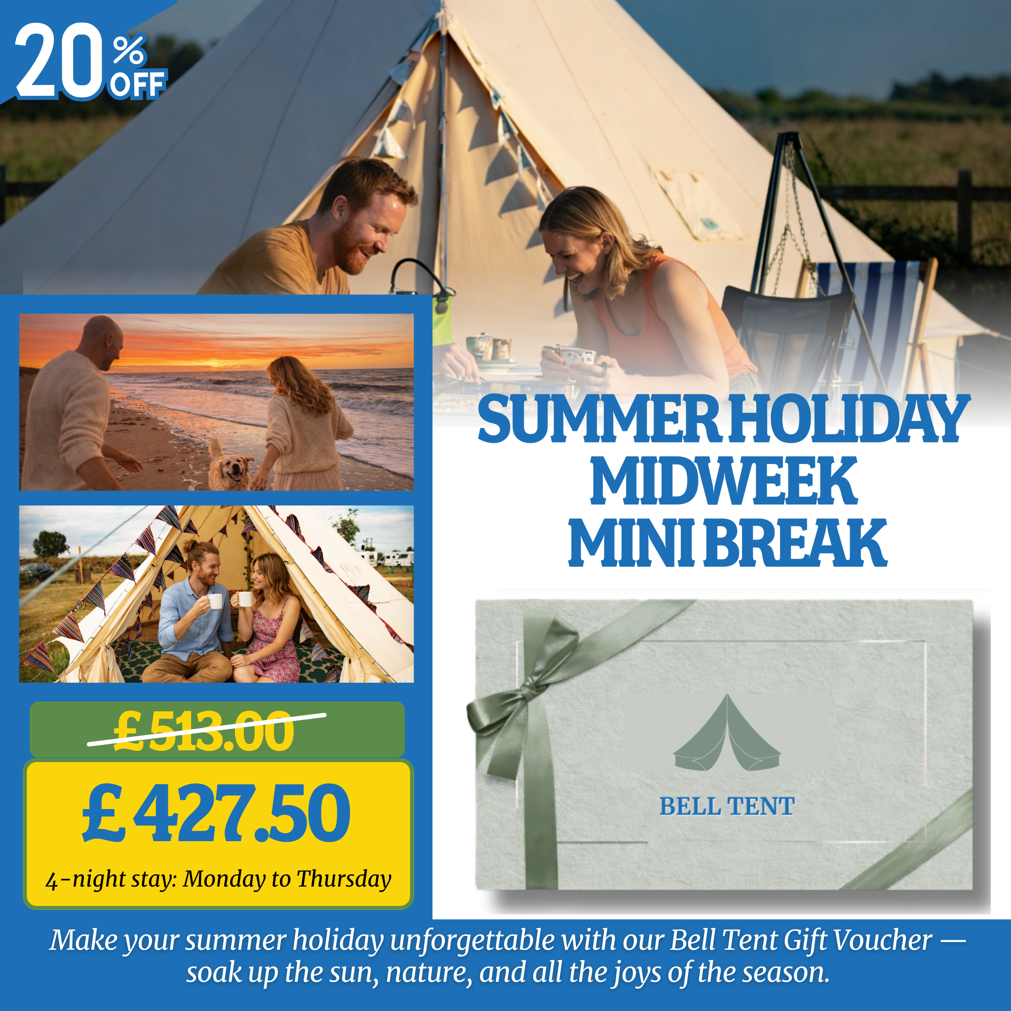 Norfolk Bell Tent Glamping Gift Voucher – Heacham