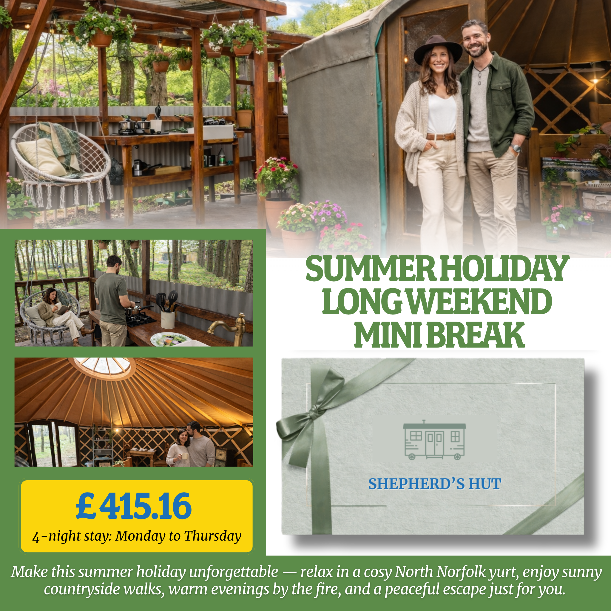 Norfolk Yurt Glamping Gift Voucher – Holt, North Norfolk