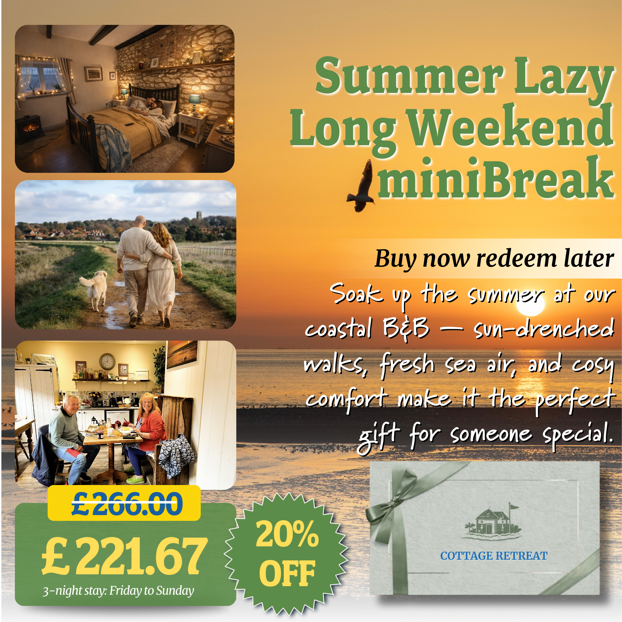 Norfolk B&B Gift Voucher – Romantic Coastal Escape