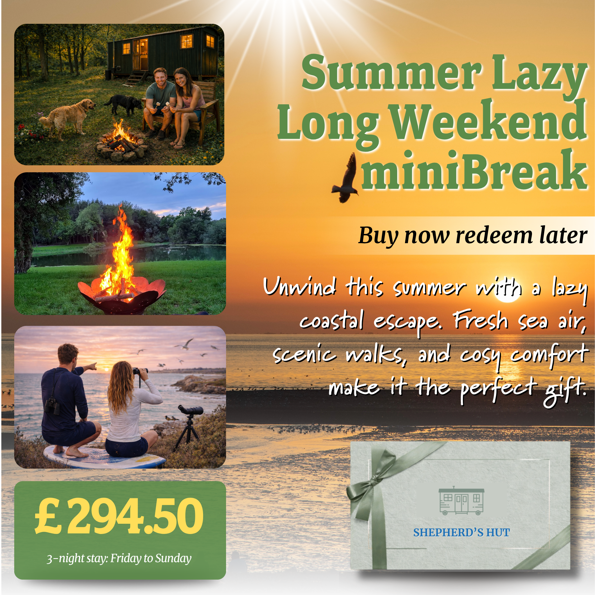 North Norfolk Shepherd's Hut Glamping Gift Voucher
