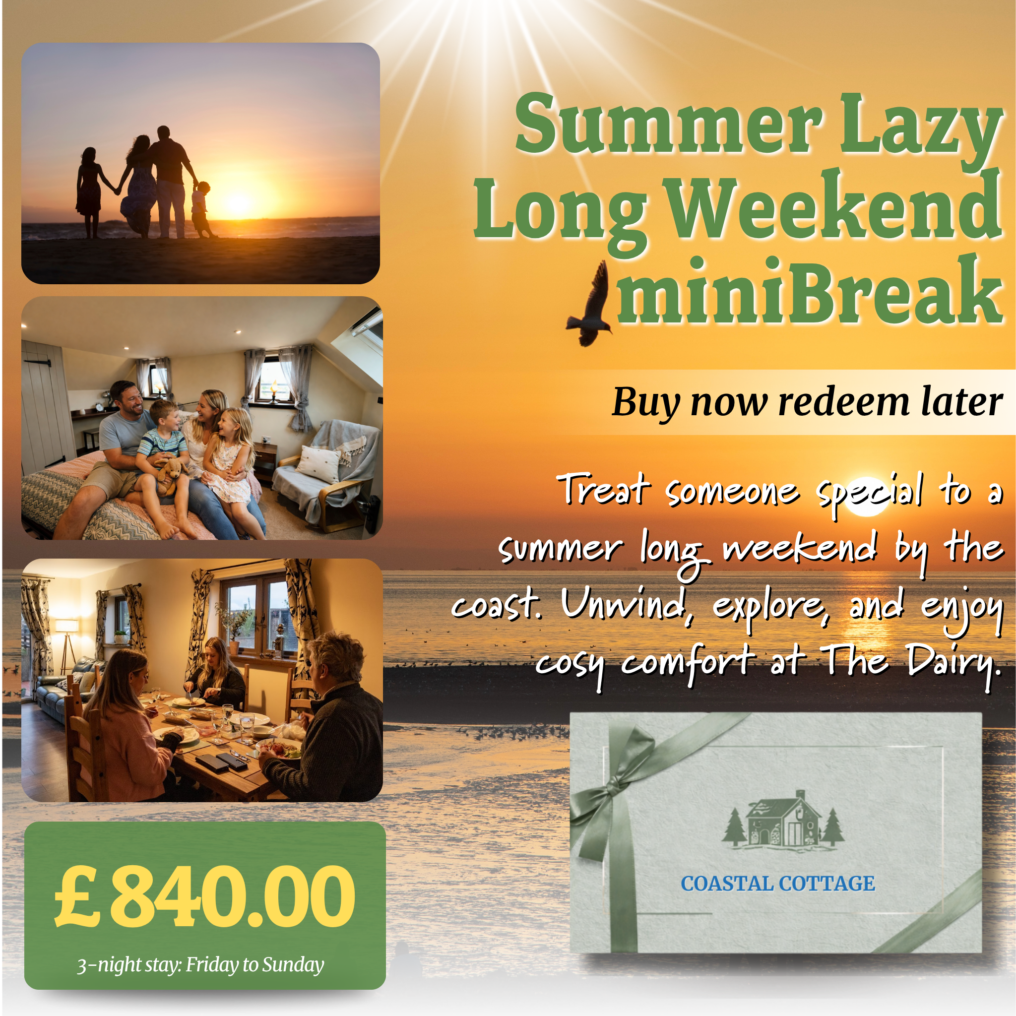 The Dairy Cottage Gift Voucher – Family Holiday Norfolk