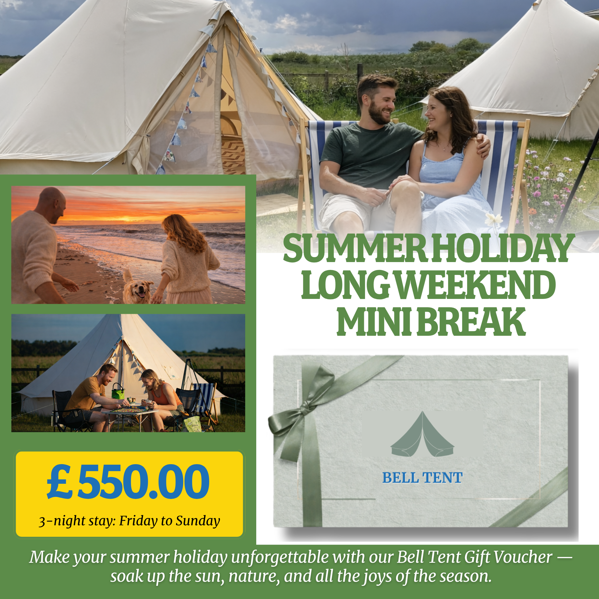 Norfolk Bell Tent Glamping Gift Voucher – Heacham