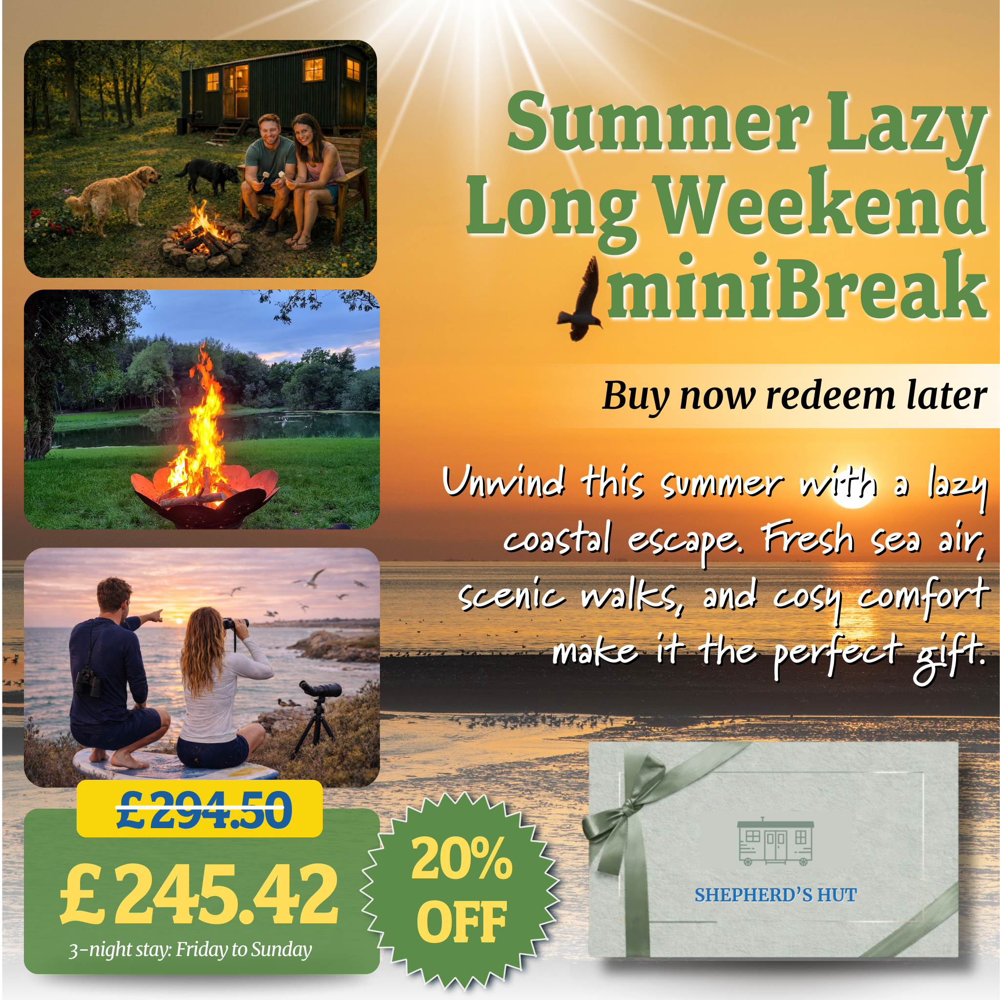 North Norfolk Shepherd's Hut Glamping Gift Voucher