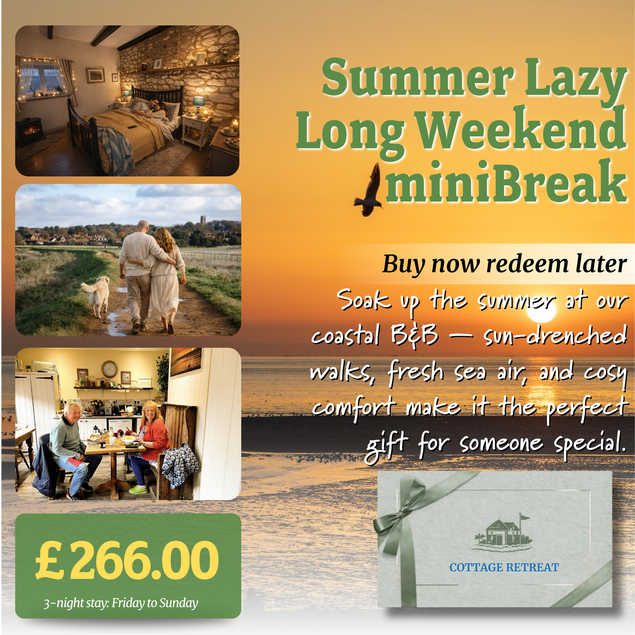 Norfolk B&B Gift Voucher – Romantic Coastal Escape