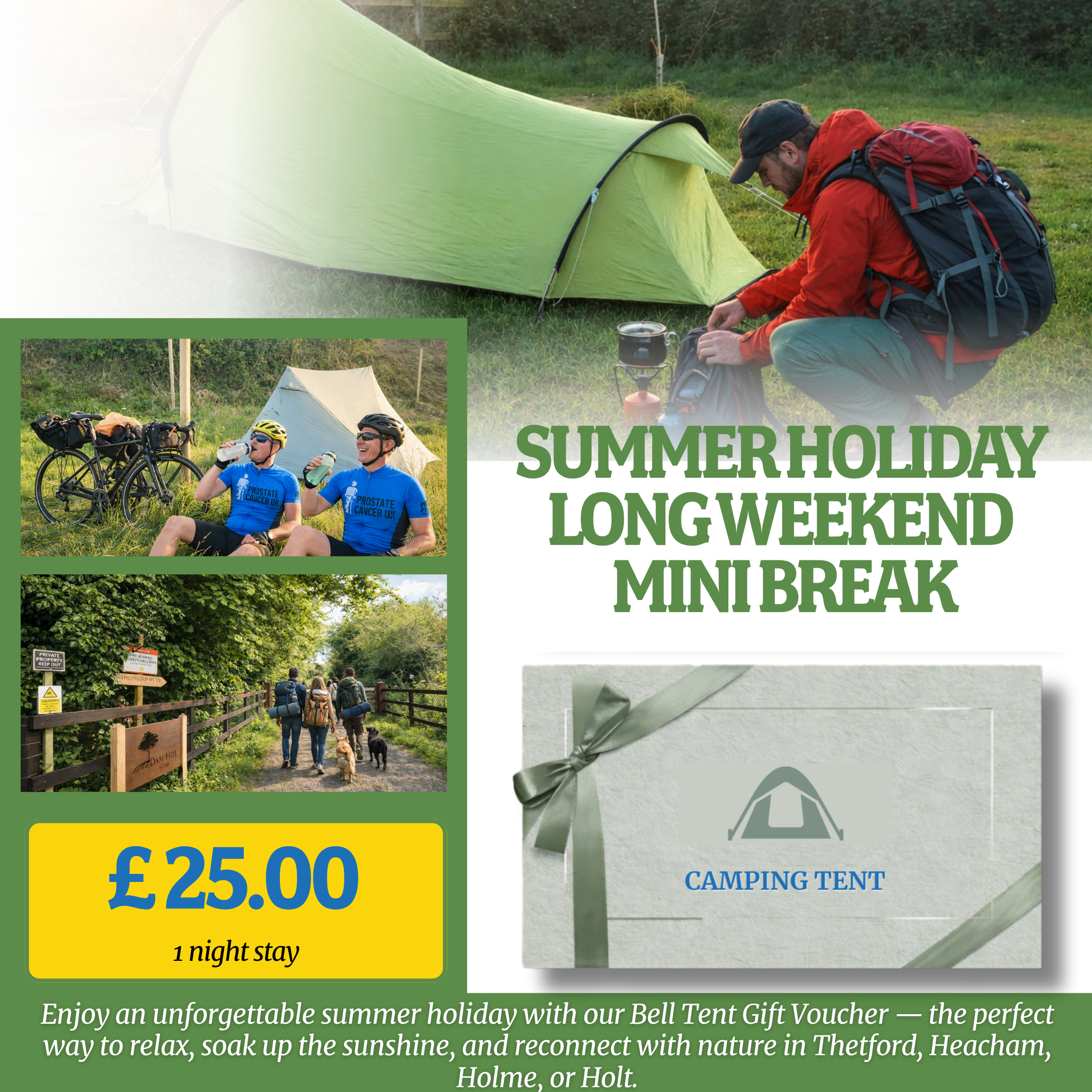 Norfolk Hiking & Cycling Camping Gift Voucher