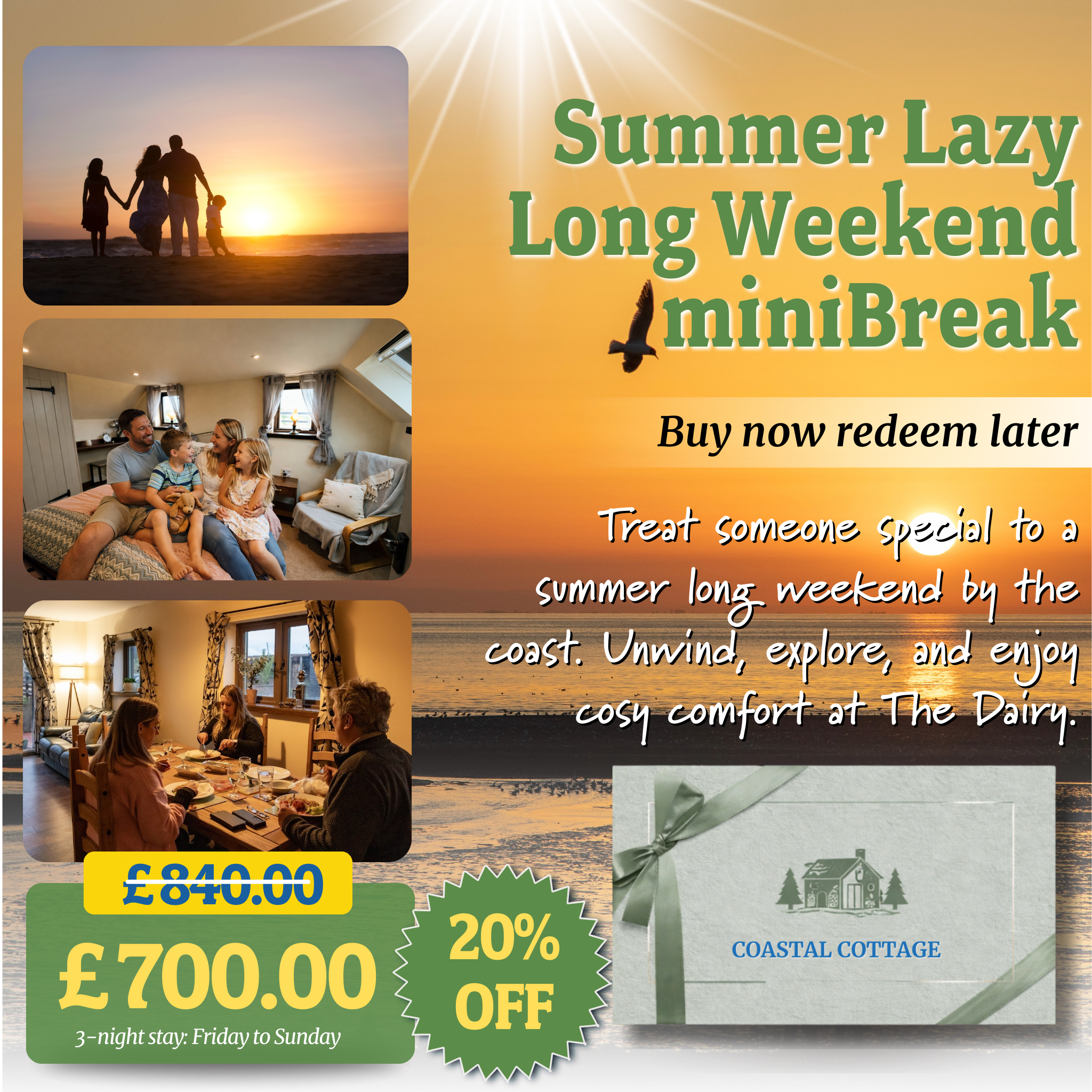 The Dairy Cottage Gift Voucher – Family Holiday Norfolk