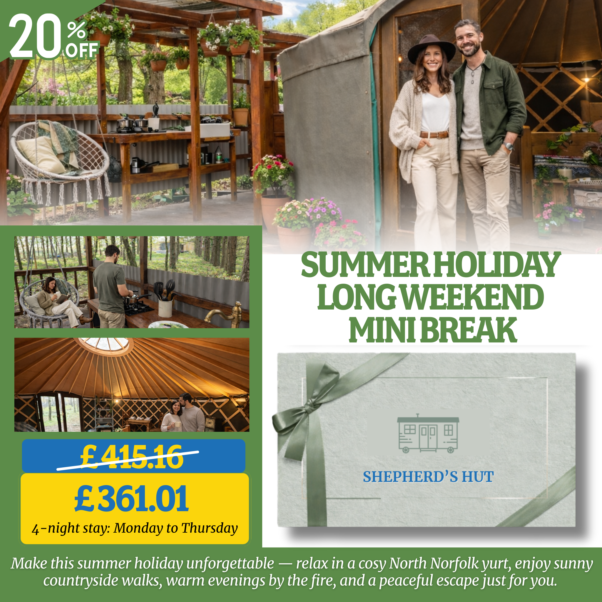 Norfolk Yurt Glamping Gift Voucher – Holt, North Norfolk