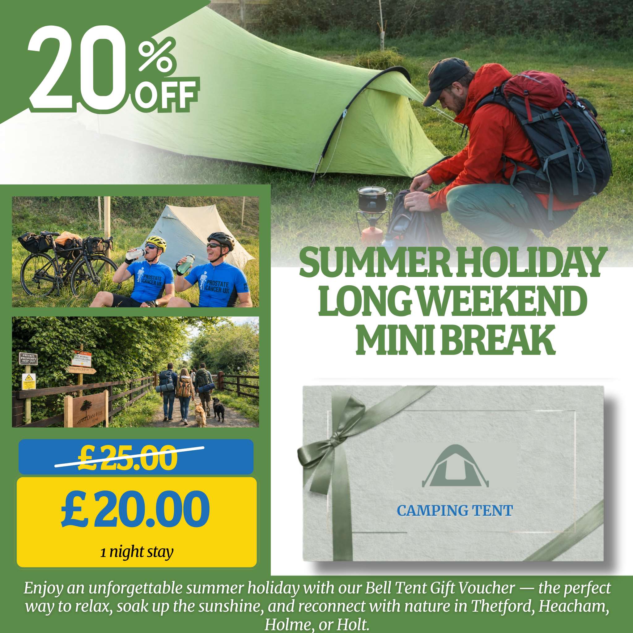 Norfolk Hiking & Cycling Camping Gift Voucher