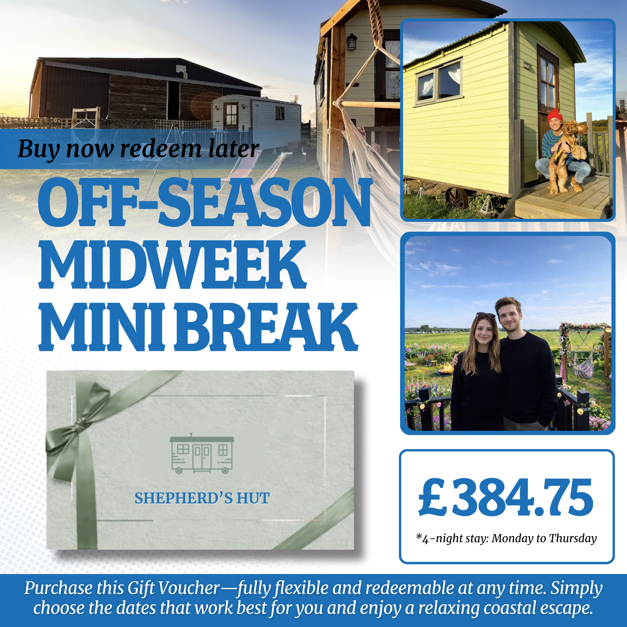 Hunstanton Shepherd's Hut Glamping Gift Voucher