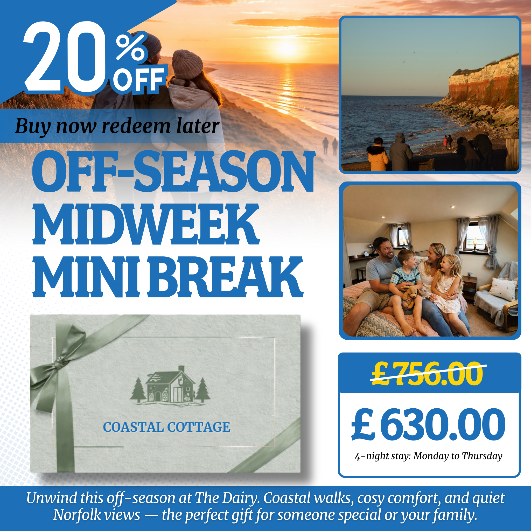 The Dairy Cottage Gift Voucher – Family Holiday Norfolk