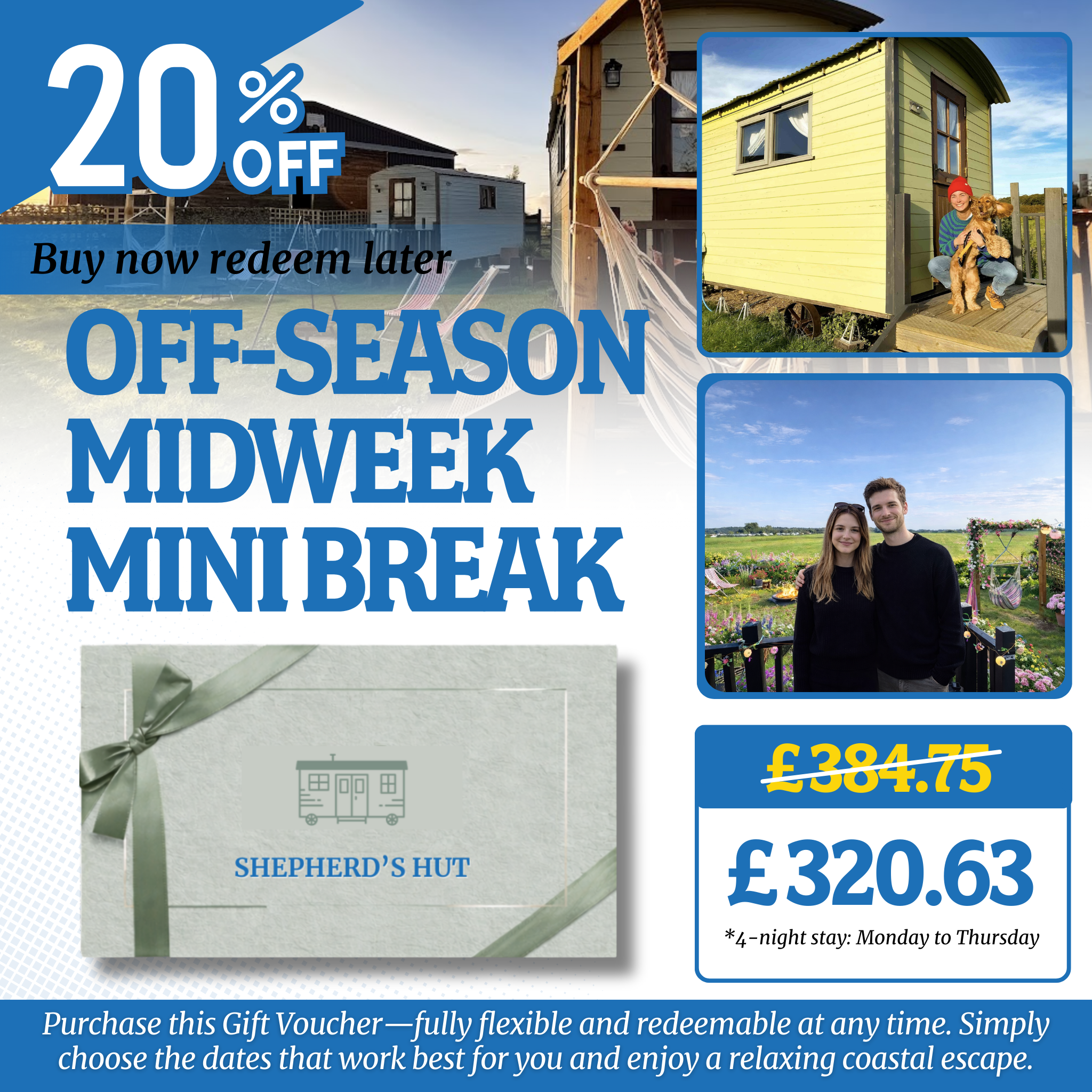 Hunstanton Shepherd's Hut Glamping Gift Voucher