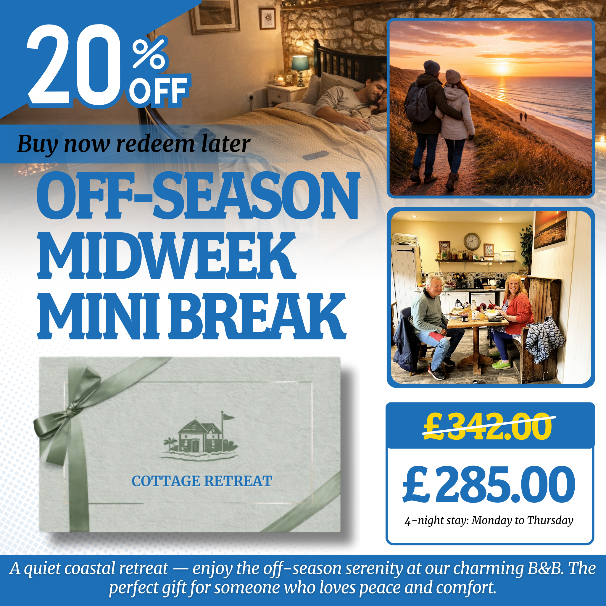 Norfolk B&B Gift Voucher – Romantic Coastal Escape