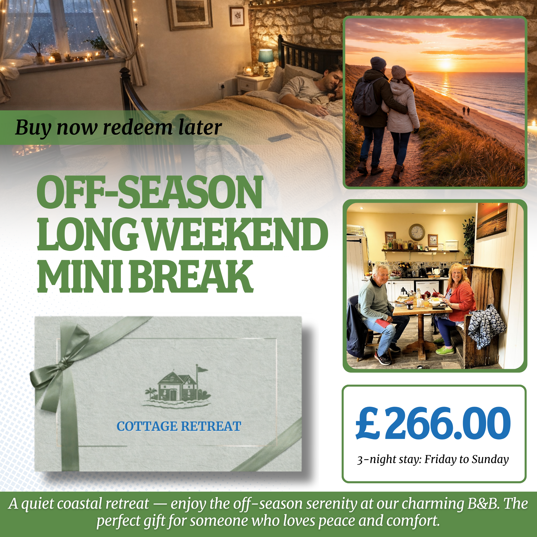Norfolk B&B Gift Voucher – Romantic Coastal Escape