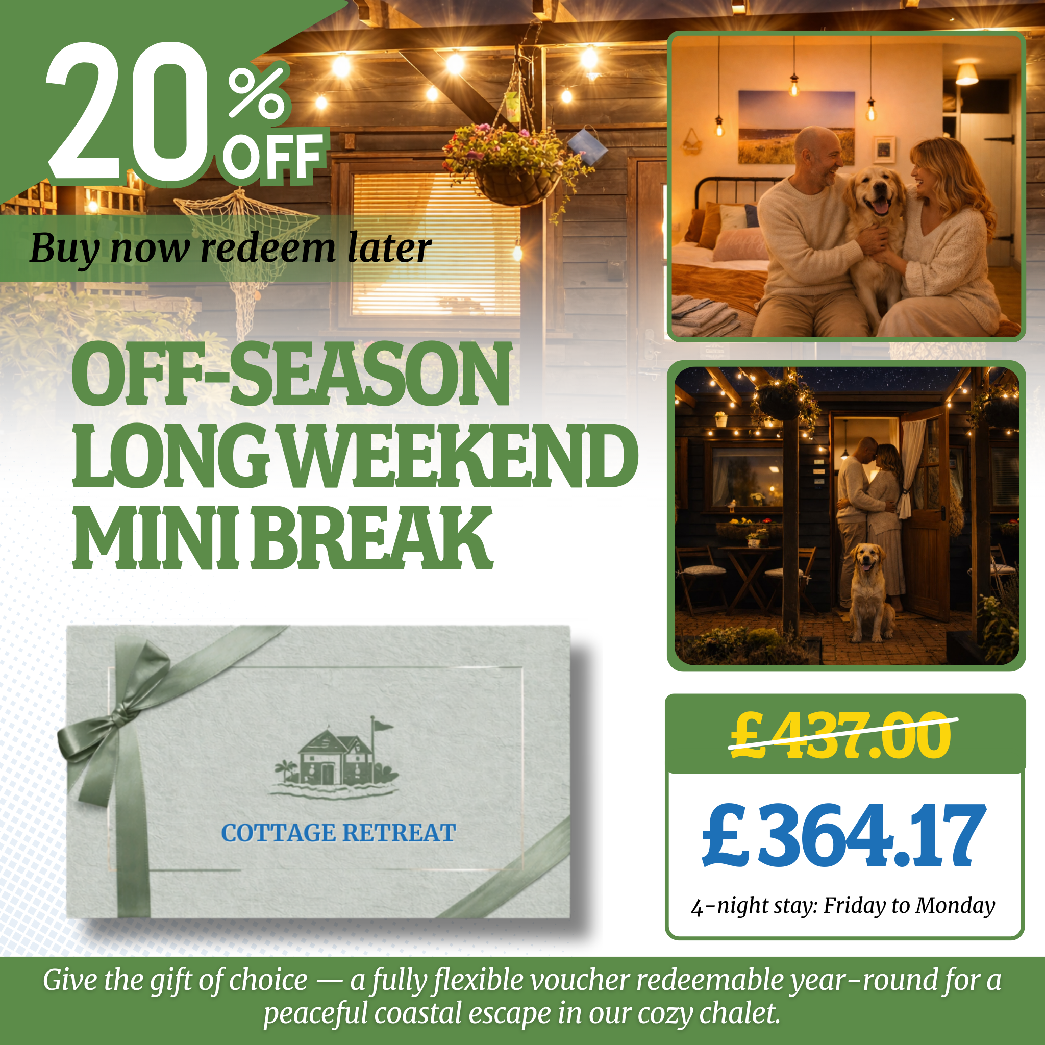 The Stables Chalets Gift Voucher – Hunstanton, Norfolk