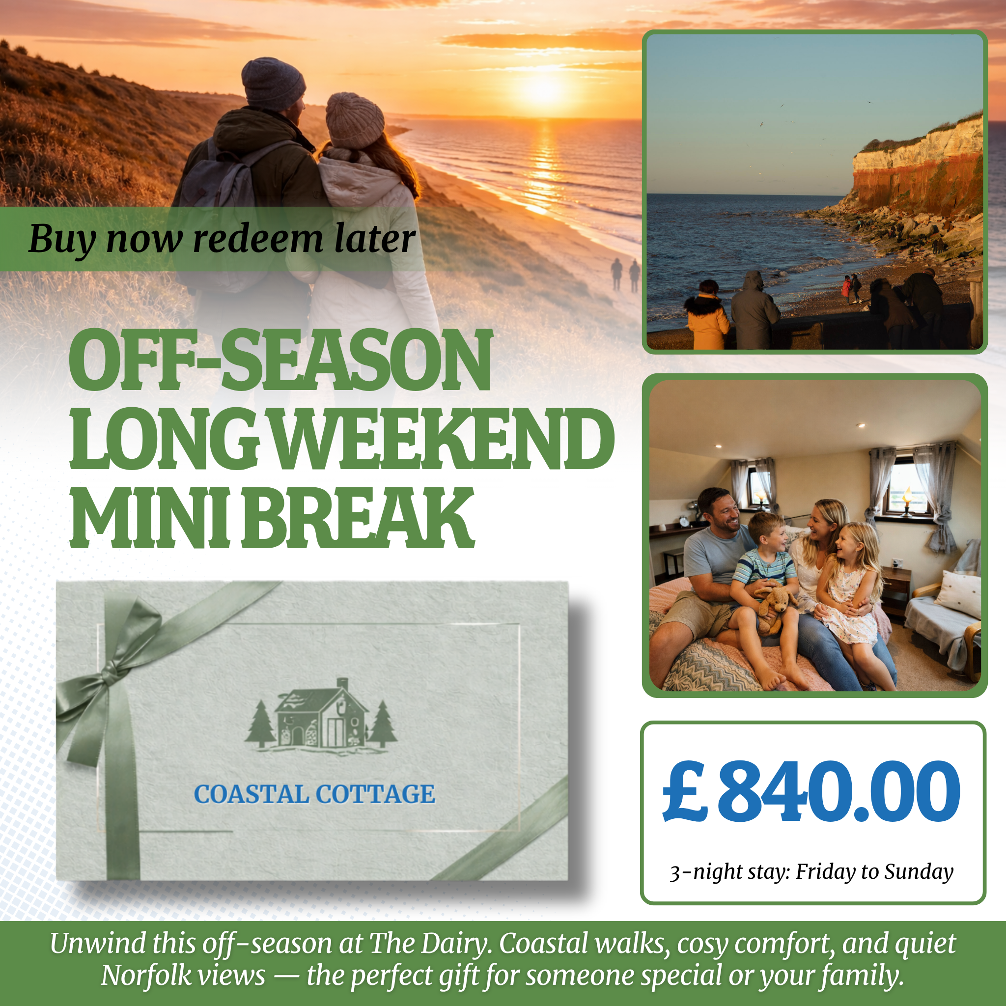 The Dairy Cottage Gift Voucher – Family Holiday Norfolk