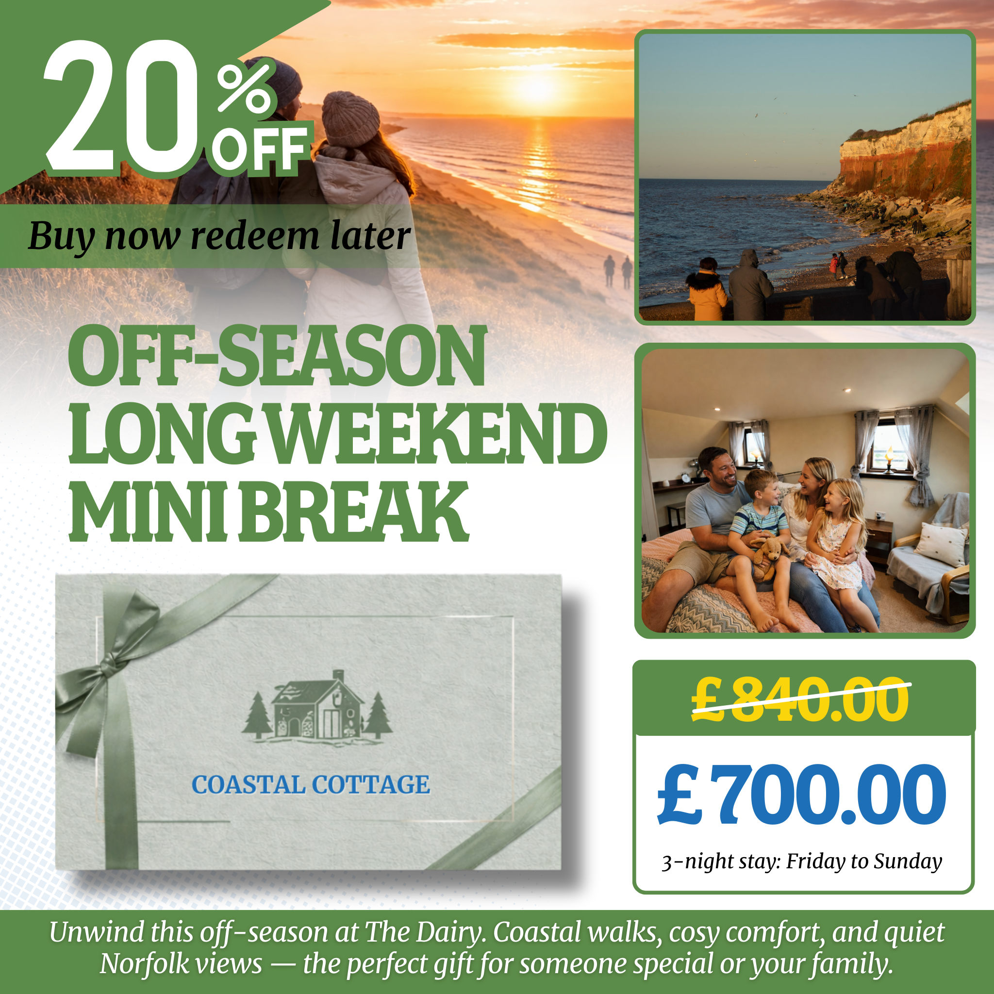 The Dairy Cottage Gift Voucher – Family Holiday Norfolk